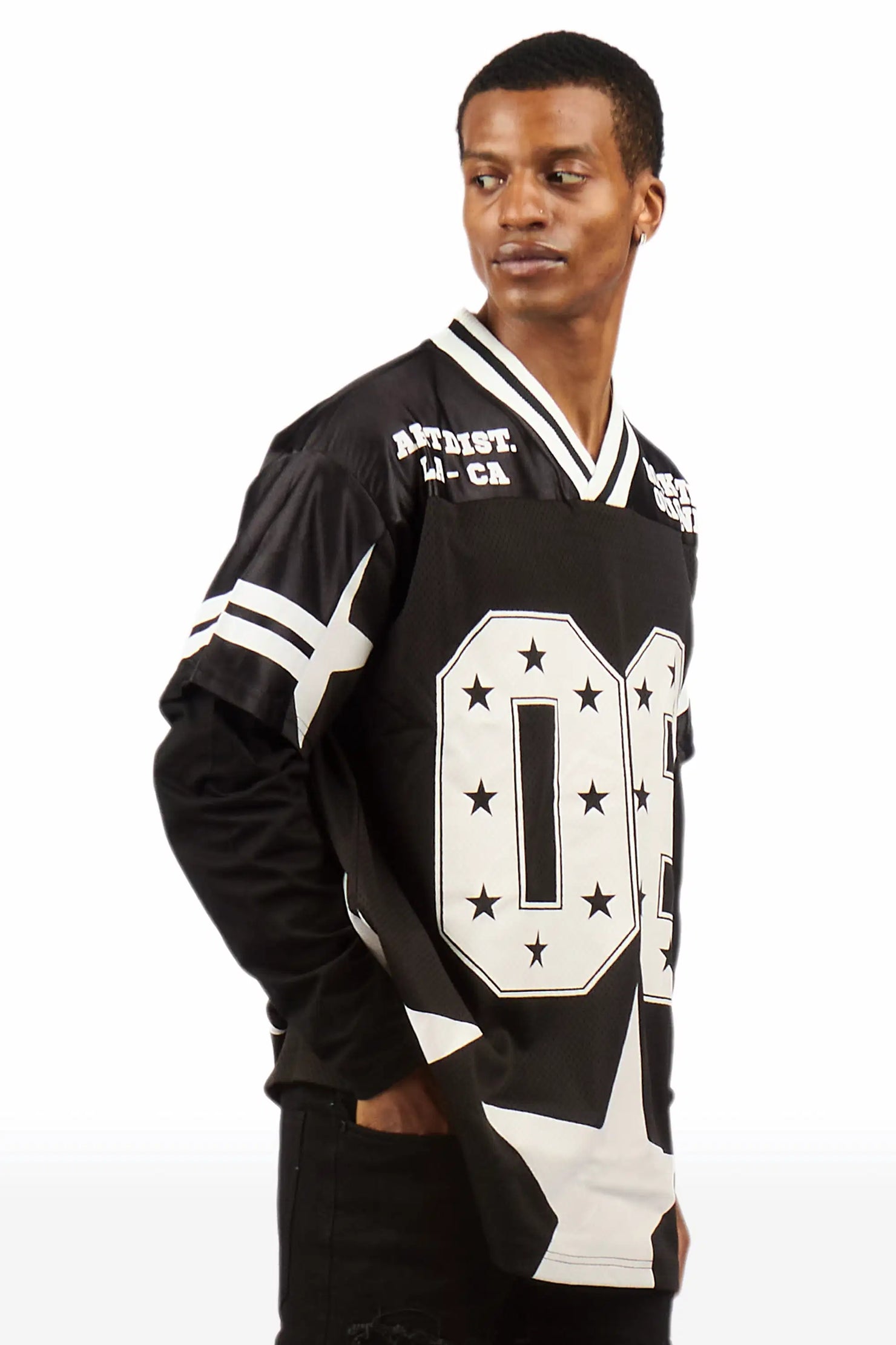 Slava Black Double Layer L/S Mesh Jersey