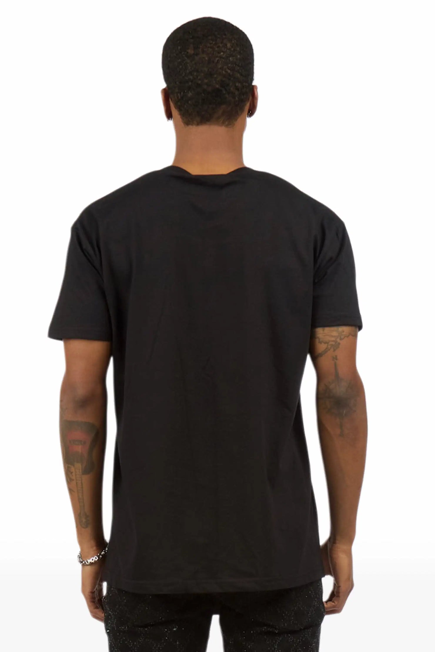 Andros 2.0 Black/White Rhinestone Oversized Graphic T-Shirt