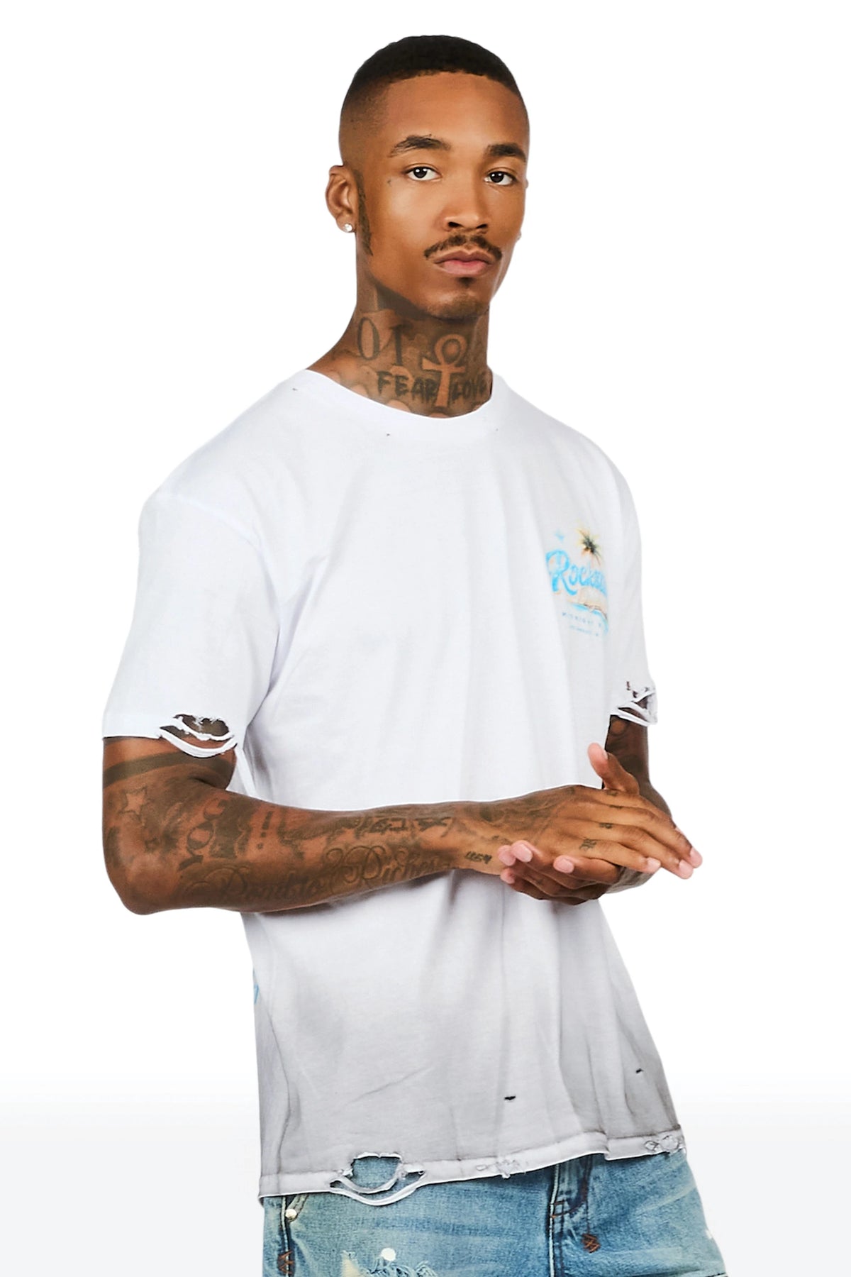 Riviera White Oversized Graphic T-Shirt