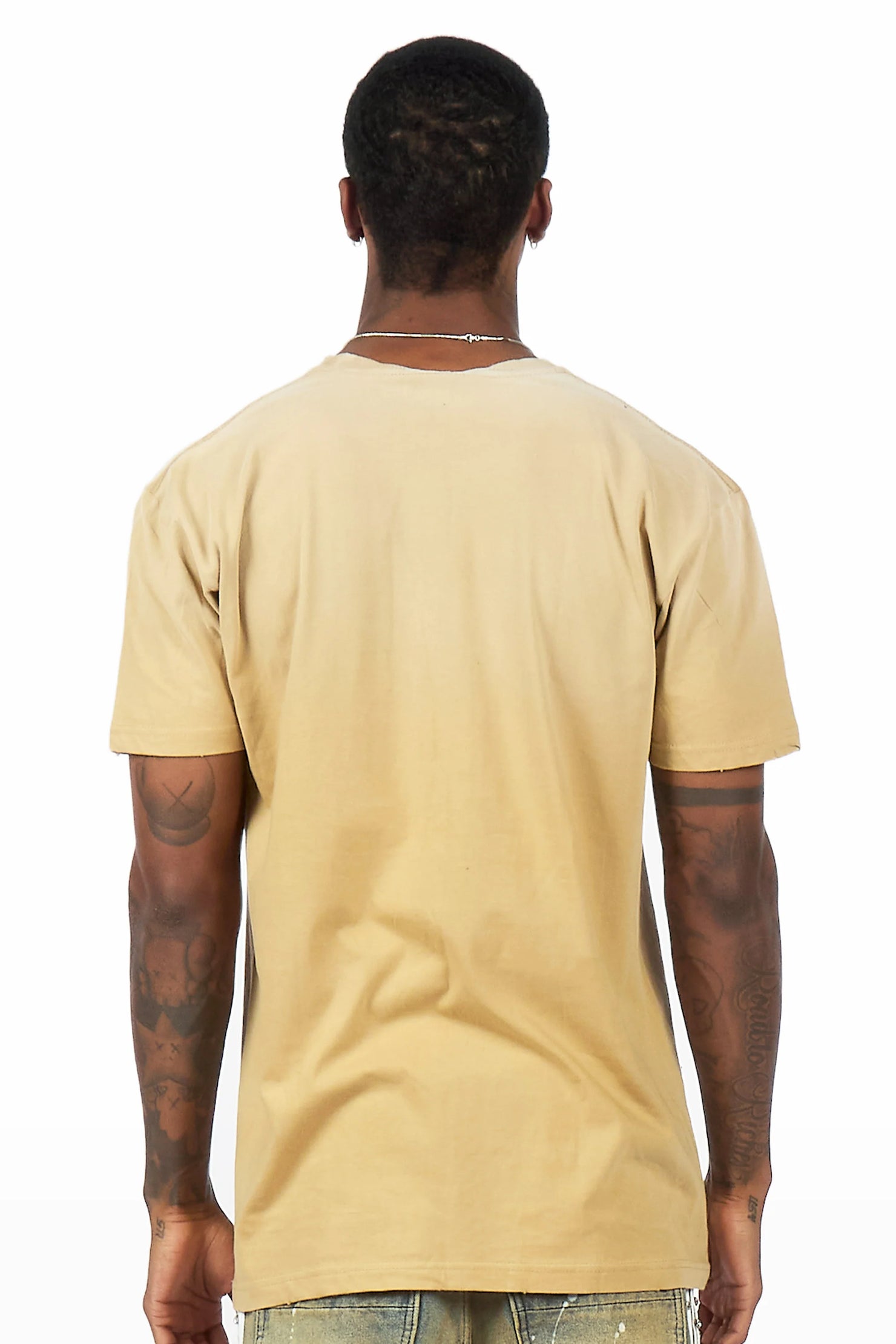 Echo Beige Oversized Graphic T-Shirt