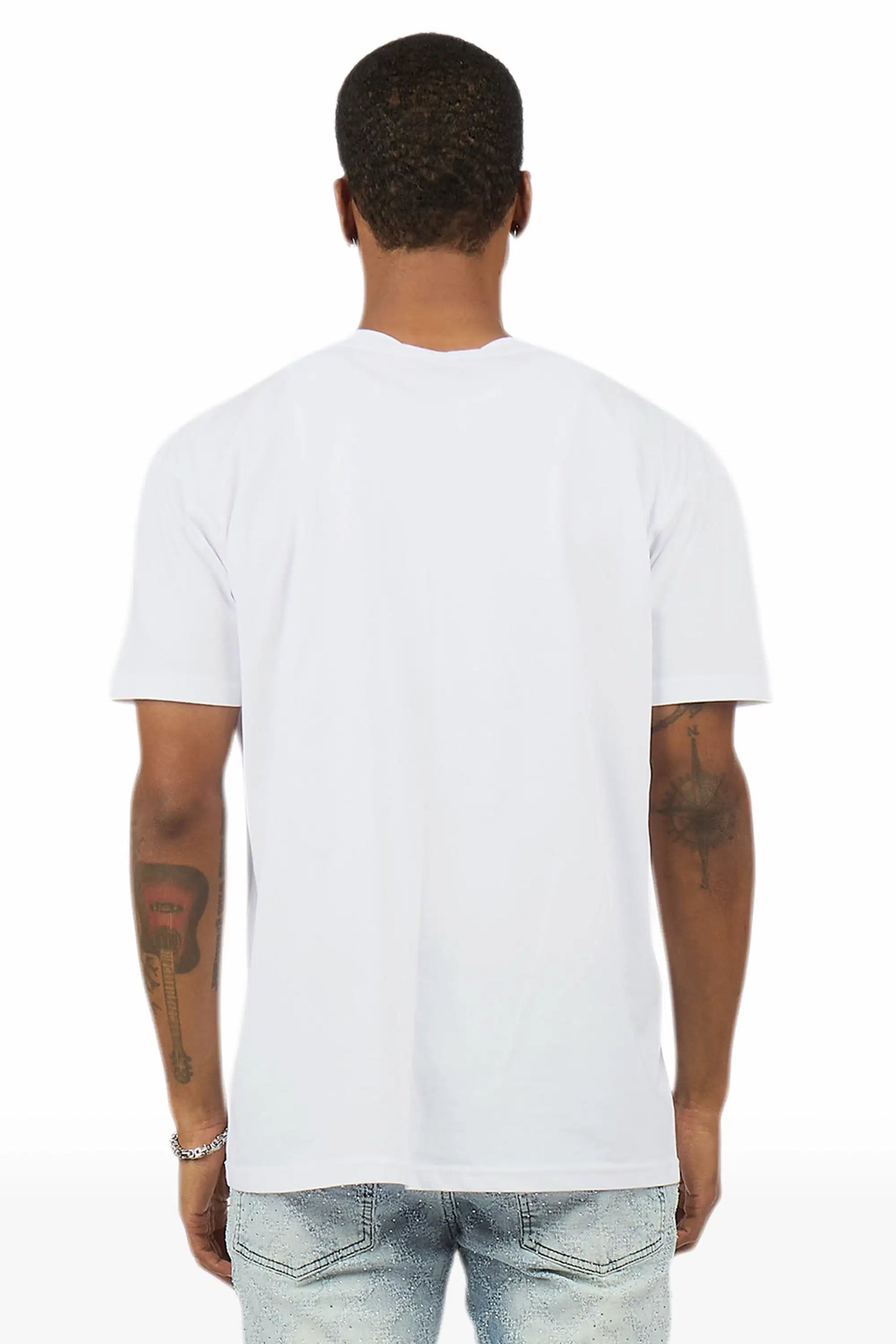 Jhaezar White Oversized Graphic T-Shirt