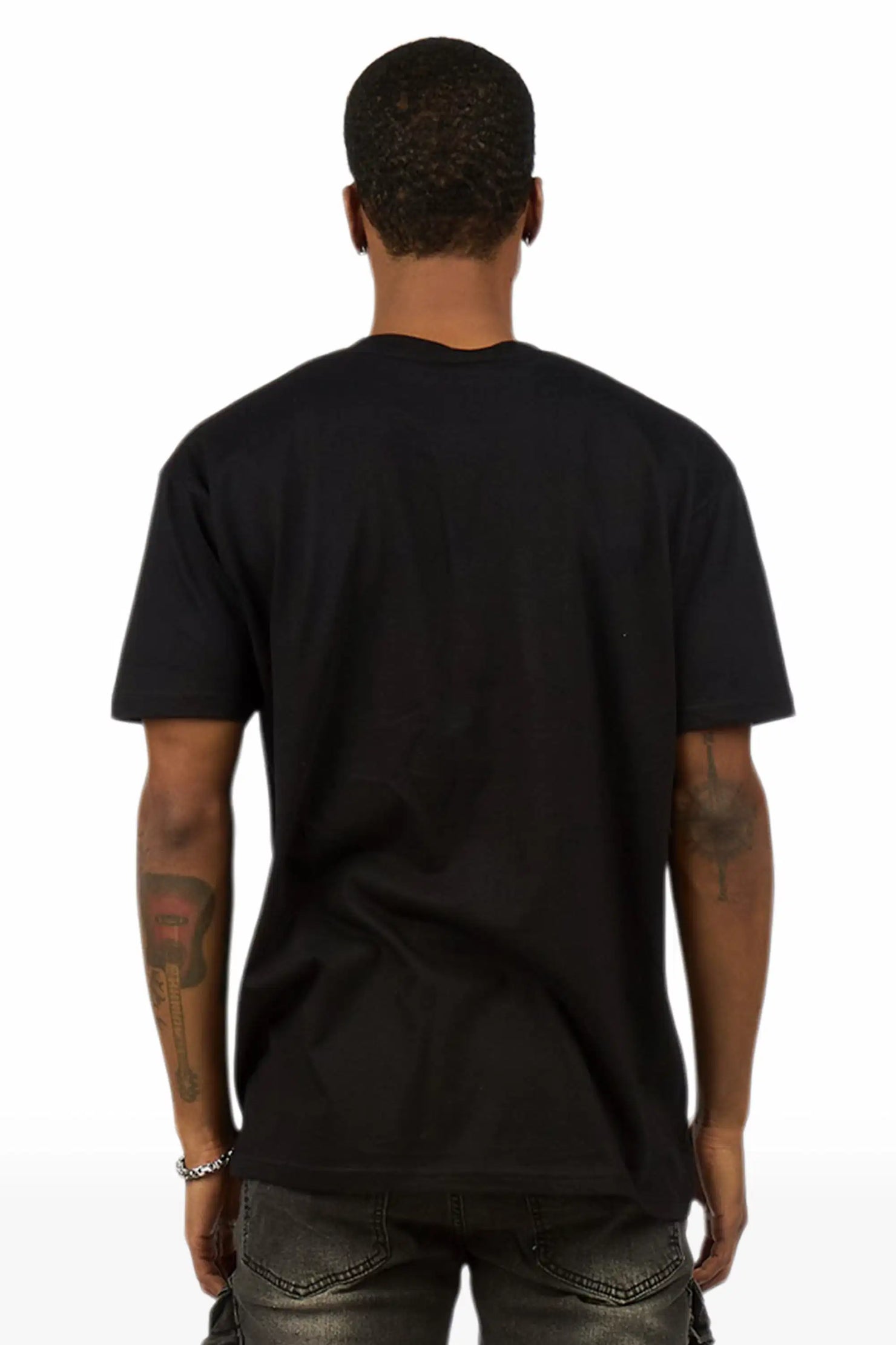 Andros 2.0 Black Rhinestone Oversized Graphic T-Shirt