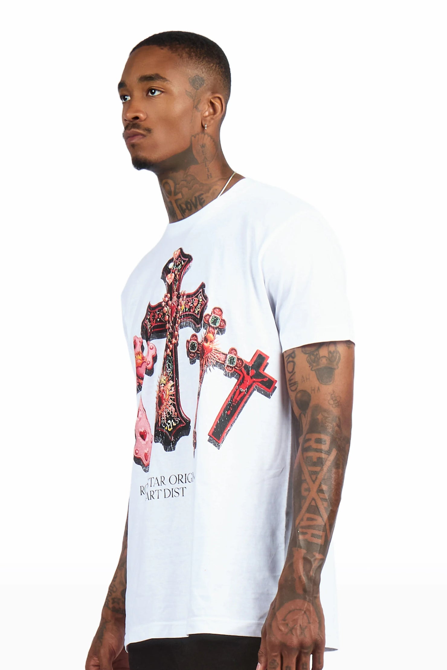 Xirel White Oversized Graphic T-Shirt