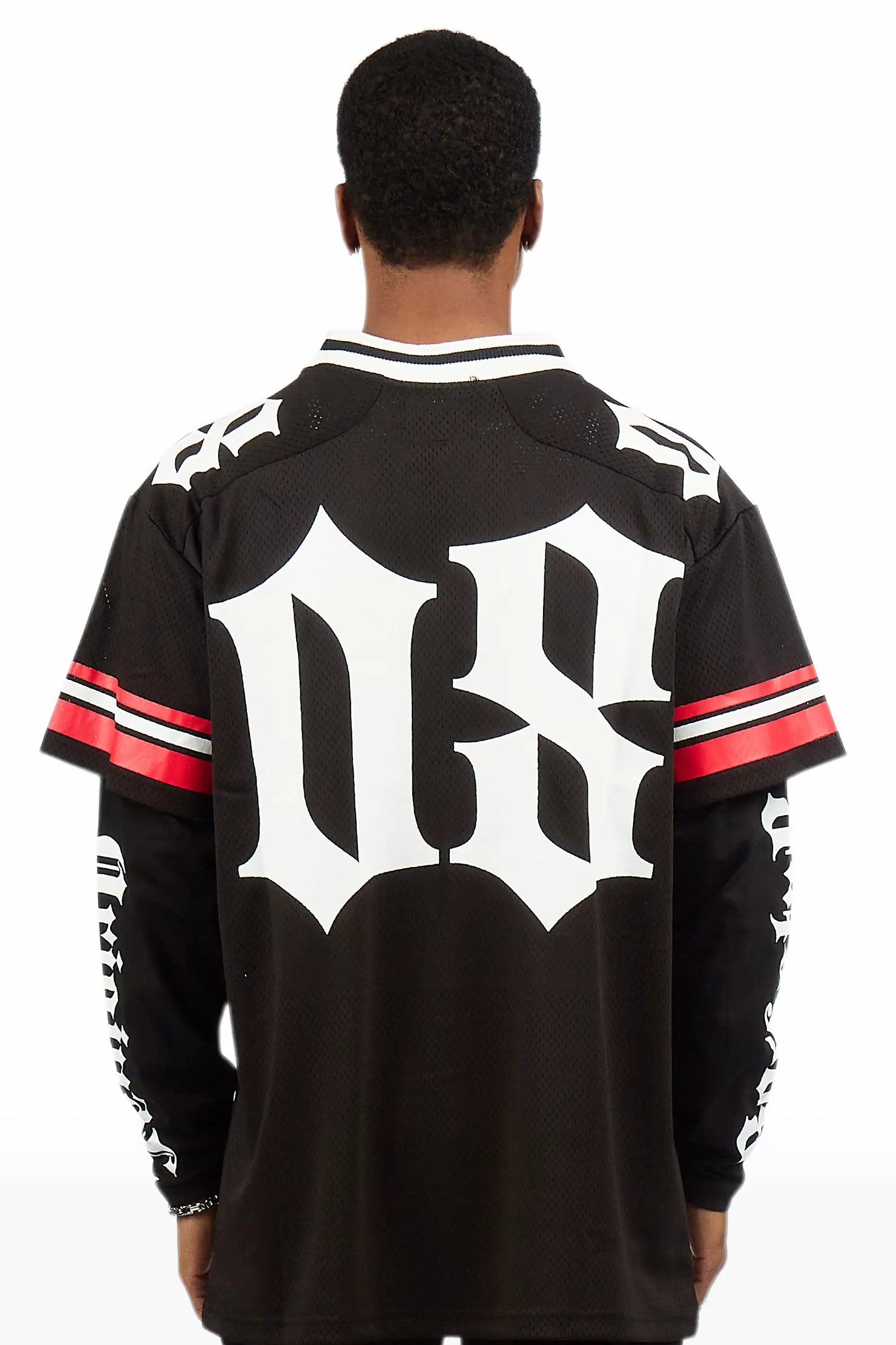 Taika Black Double Layer L/S Mesh Jersey