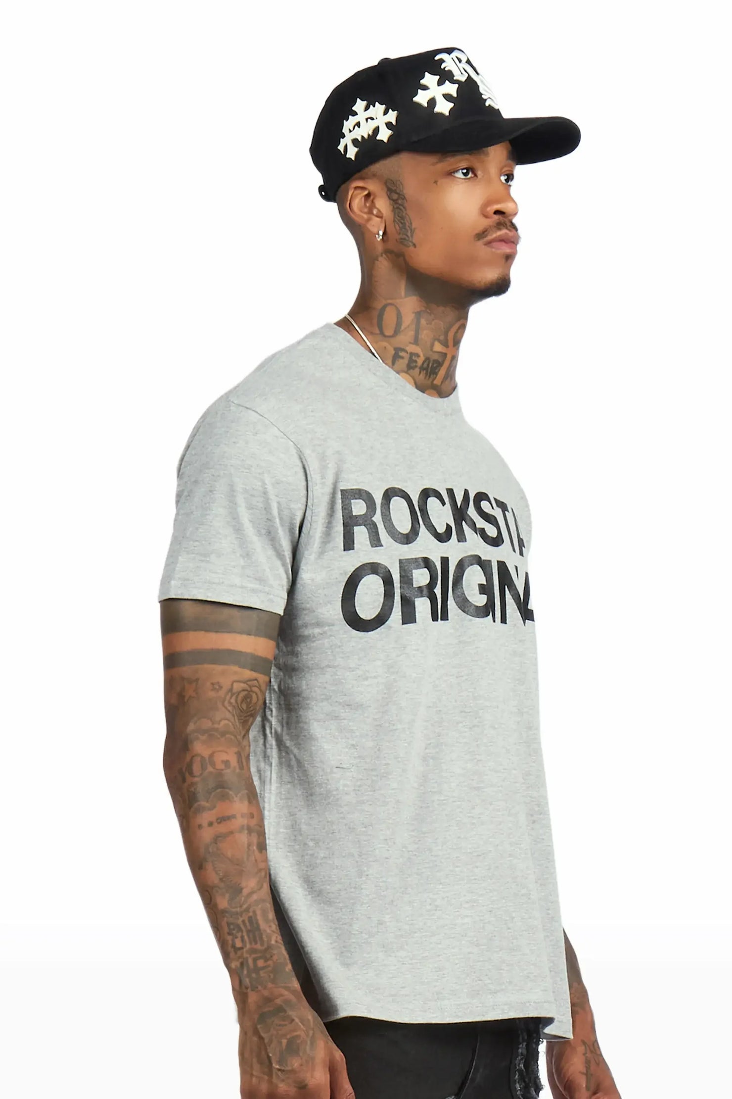 Keeth Grey Oversized Graphic T-Shirt