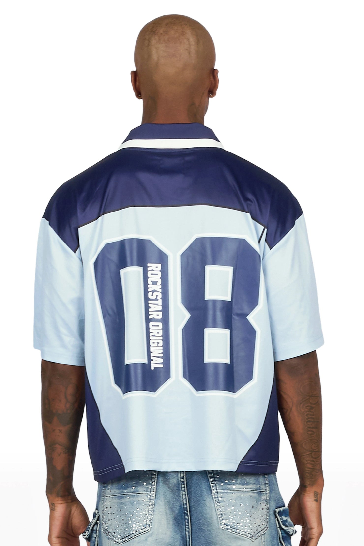 Roche Light Blue World Soccer Inspired Graphic Jersey