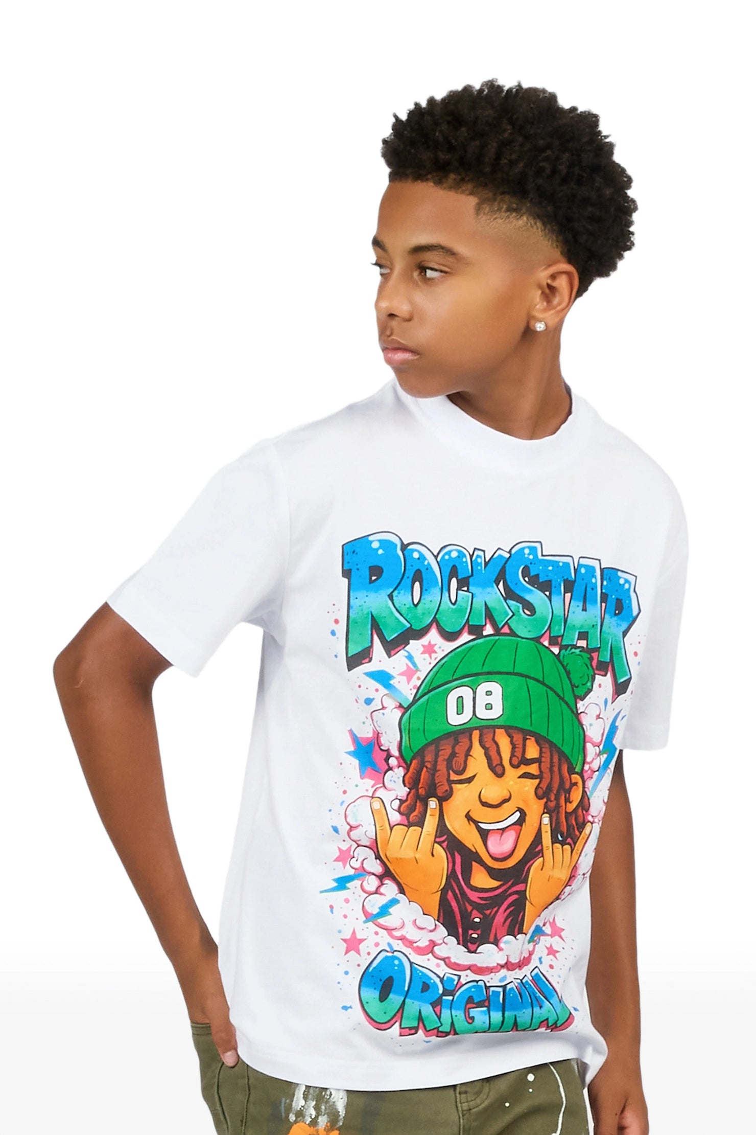 Boys Ace White Graphic T-Shirt