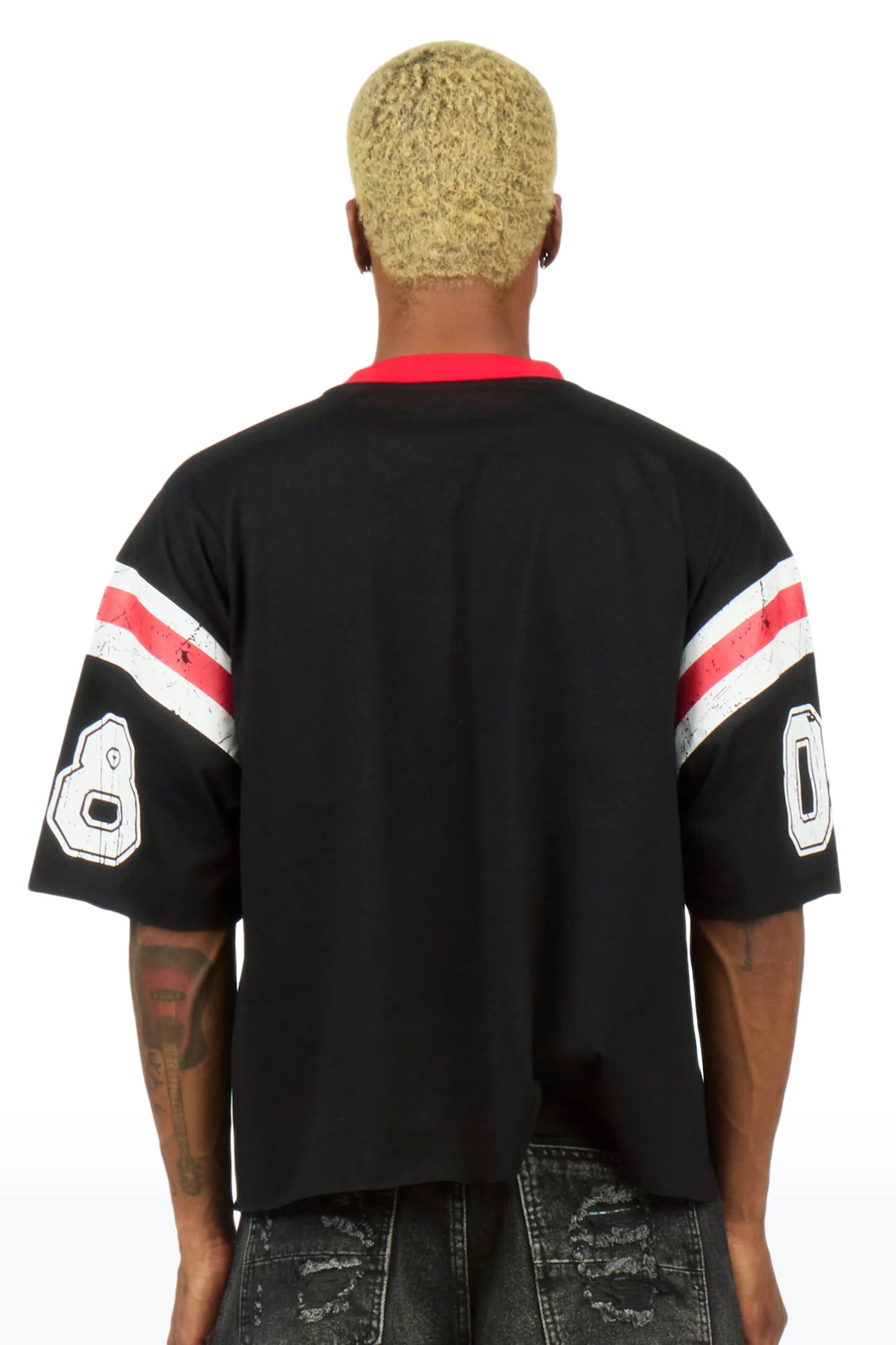 Vidam Black Boxy Crop Tee