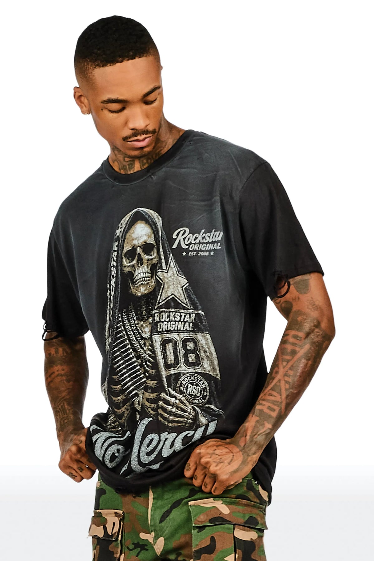 Inclemens Black Oversized Graphic T-Shirt