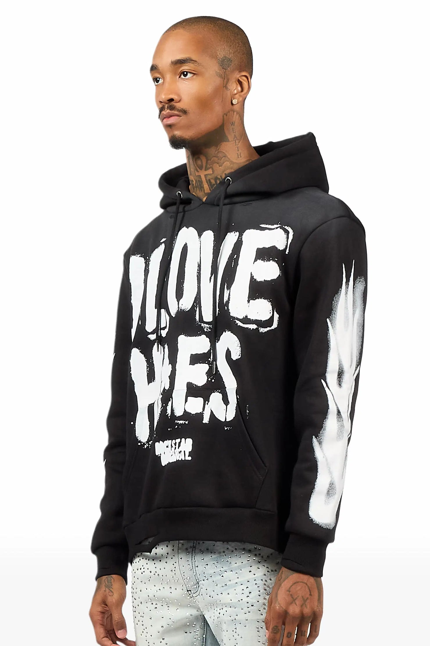 Banyan Black Graphic Relaxed Hoodie
