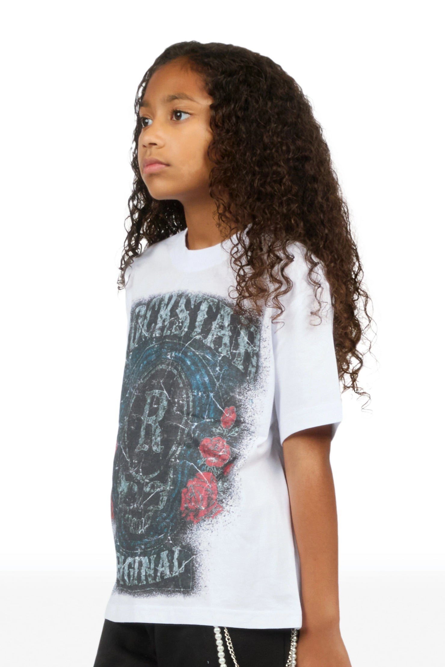 Girls Hendrya White Graphic T-Shirt