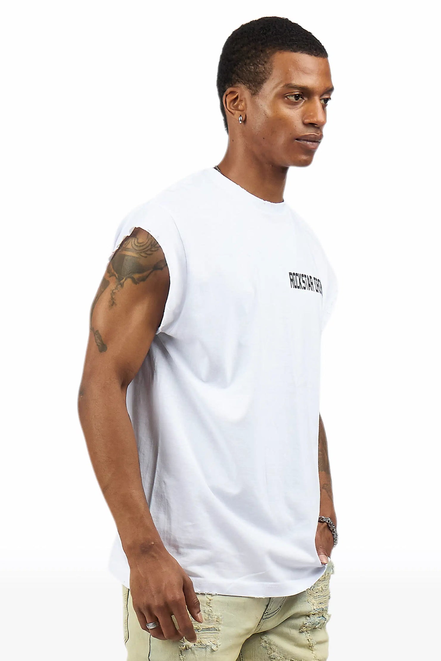 Corven White Cut Off T-Shirt