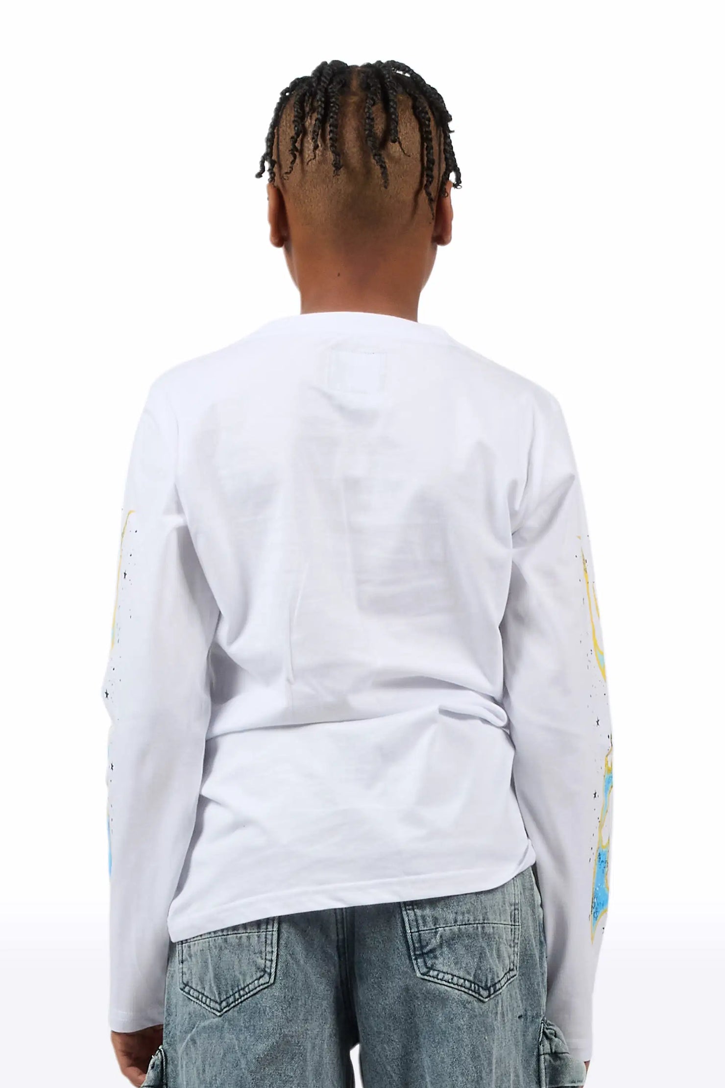 Boys Tokyo White Graphic L/S T-Shirt