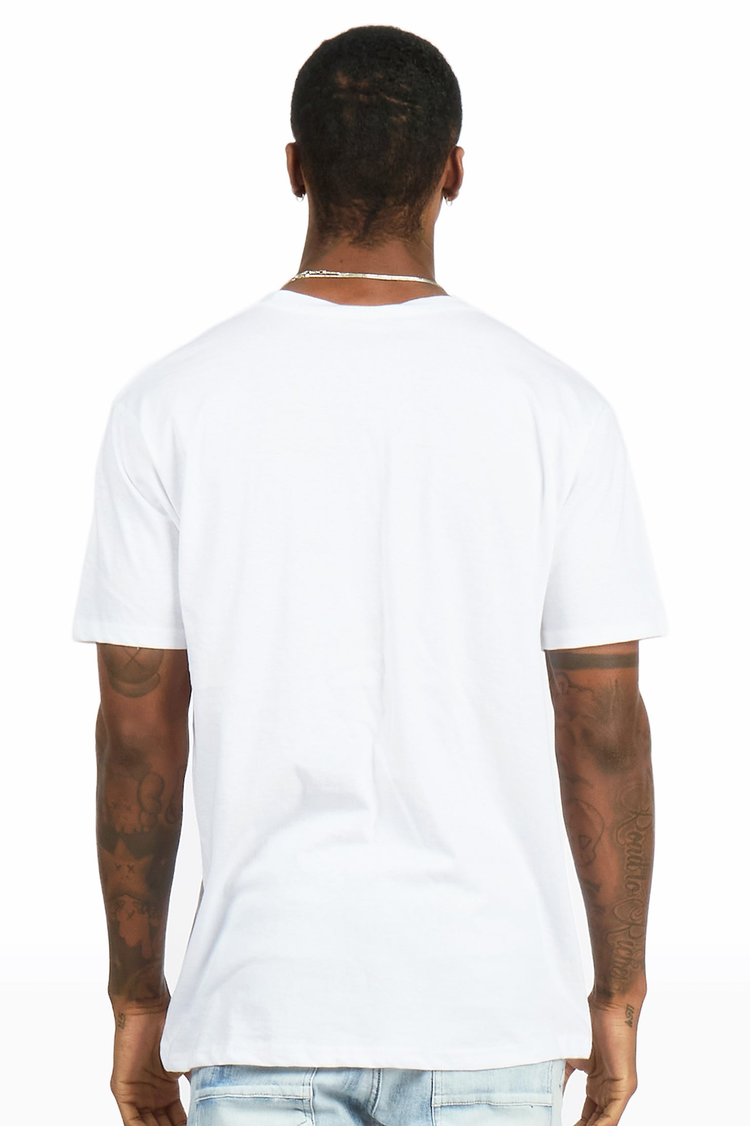 Octavio 2.0 White/Blue Oversized Graphic T-Shirt