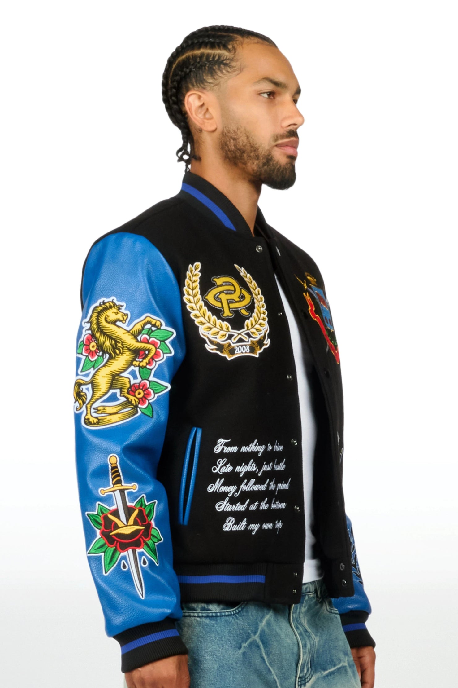 Dallas Black/Royal Varsity Jacket