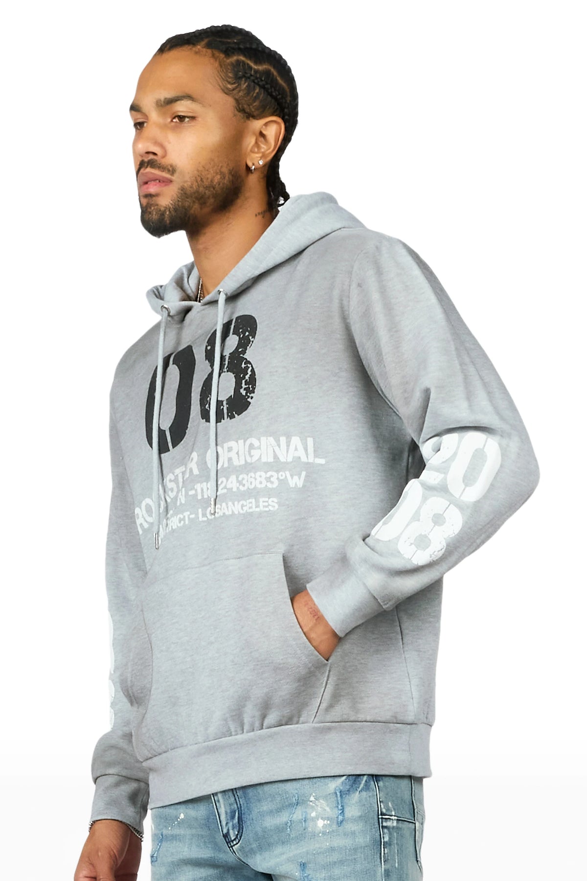 Jalan Heather Grey Graphic Hoodie