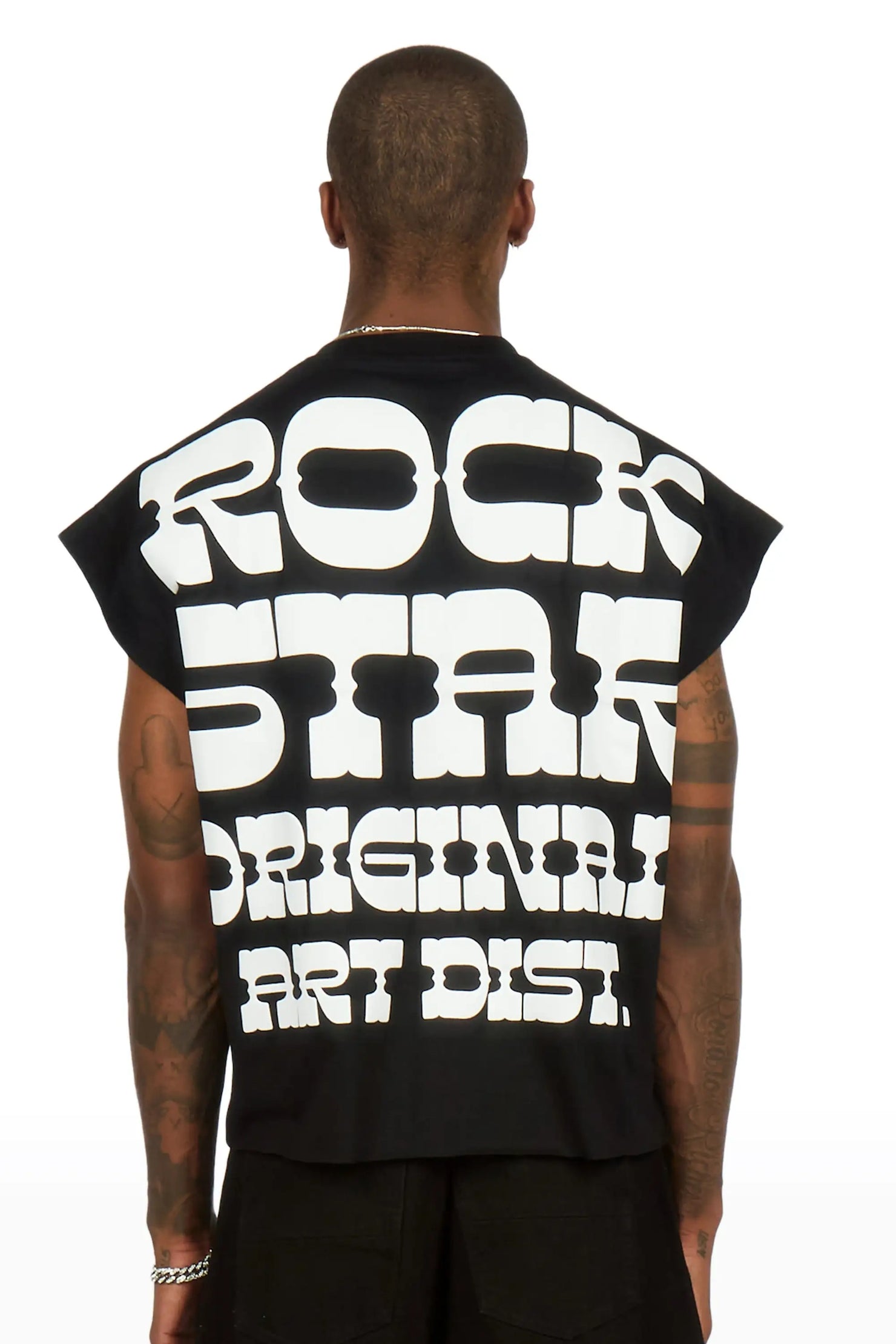 Plot Black Cut Sleeve Tee