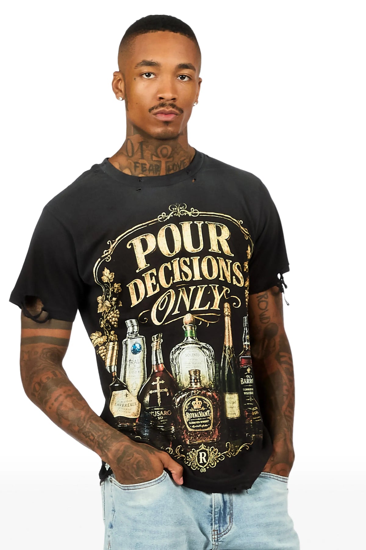 Nile Black Oversized Graphic T-Shirt