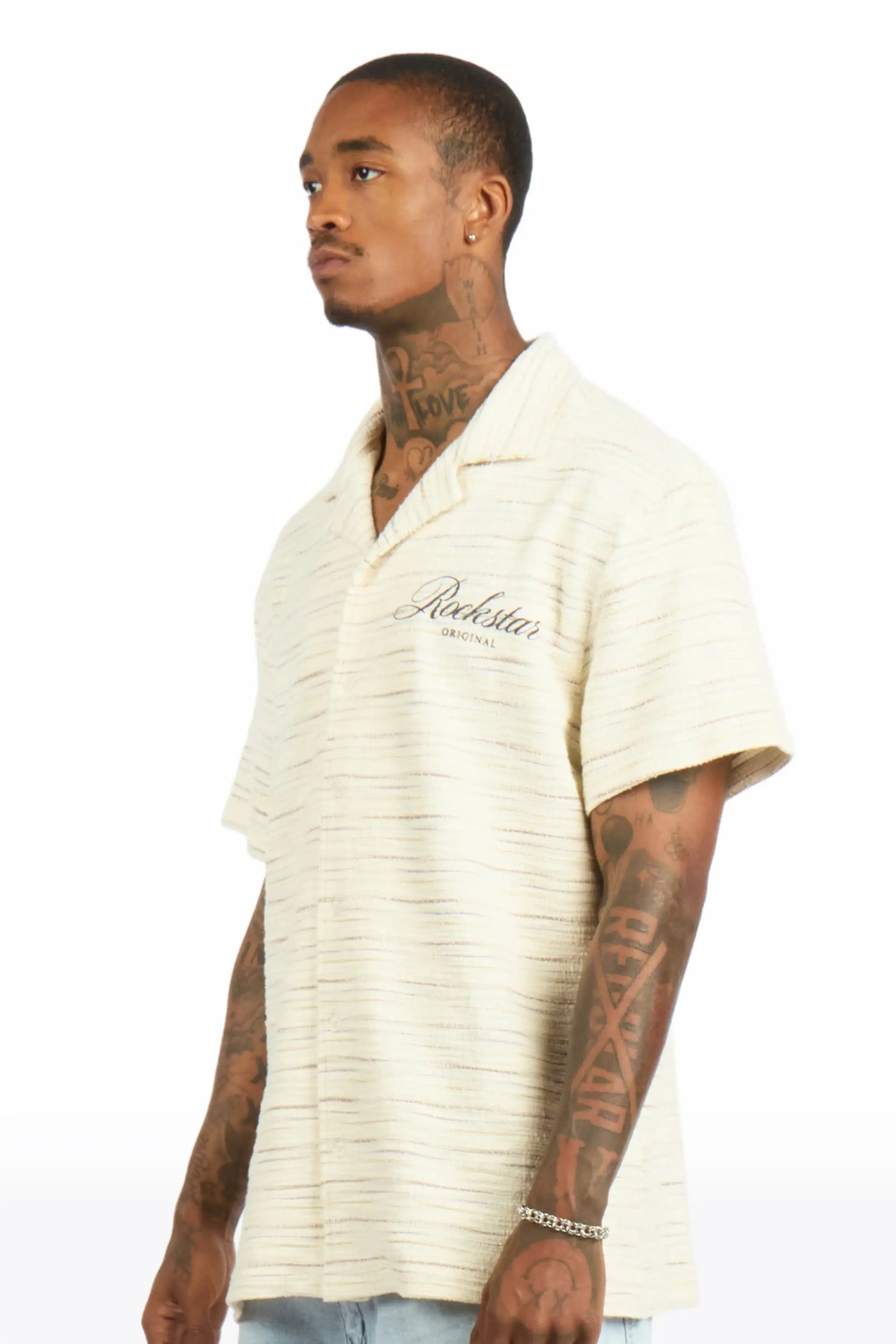 Jaquan Beige Button Down Shirt