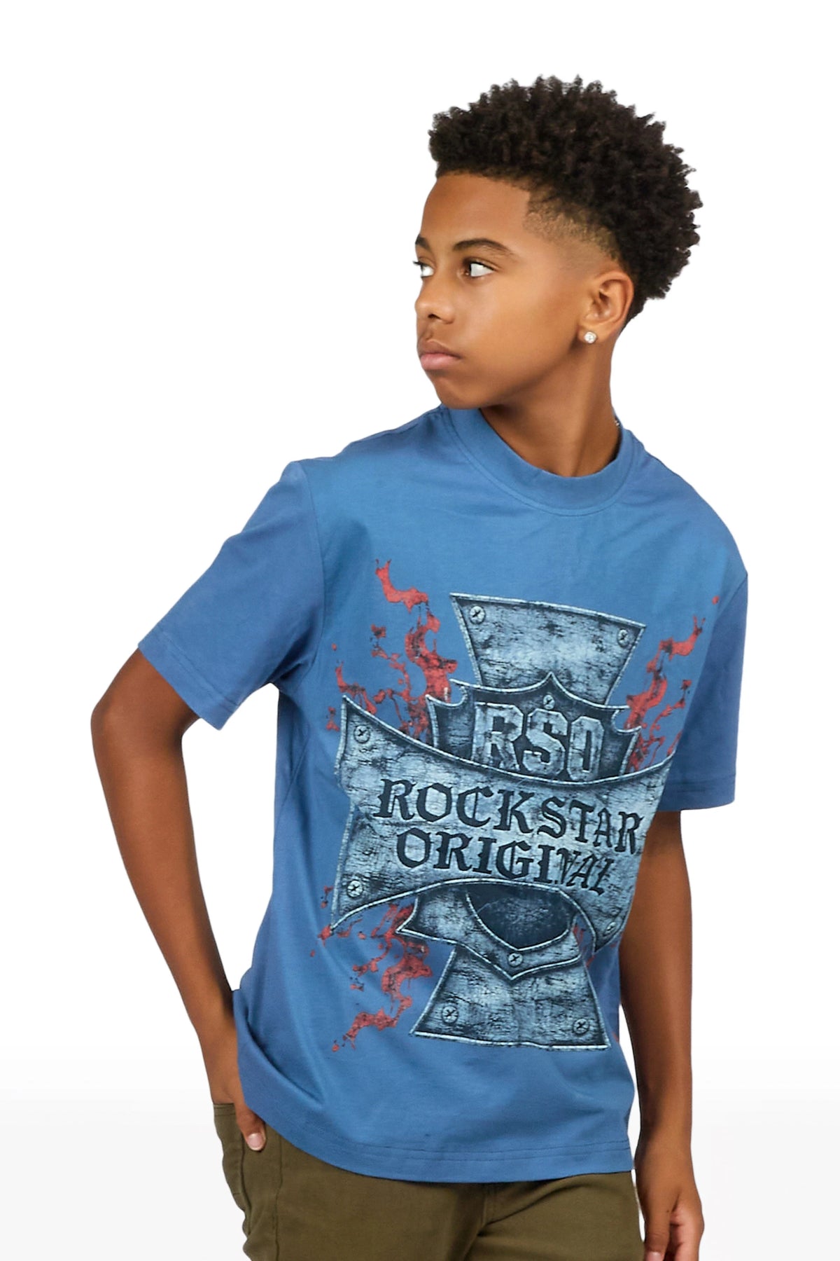Boys Axton Navy Graphic T-Shirt