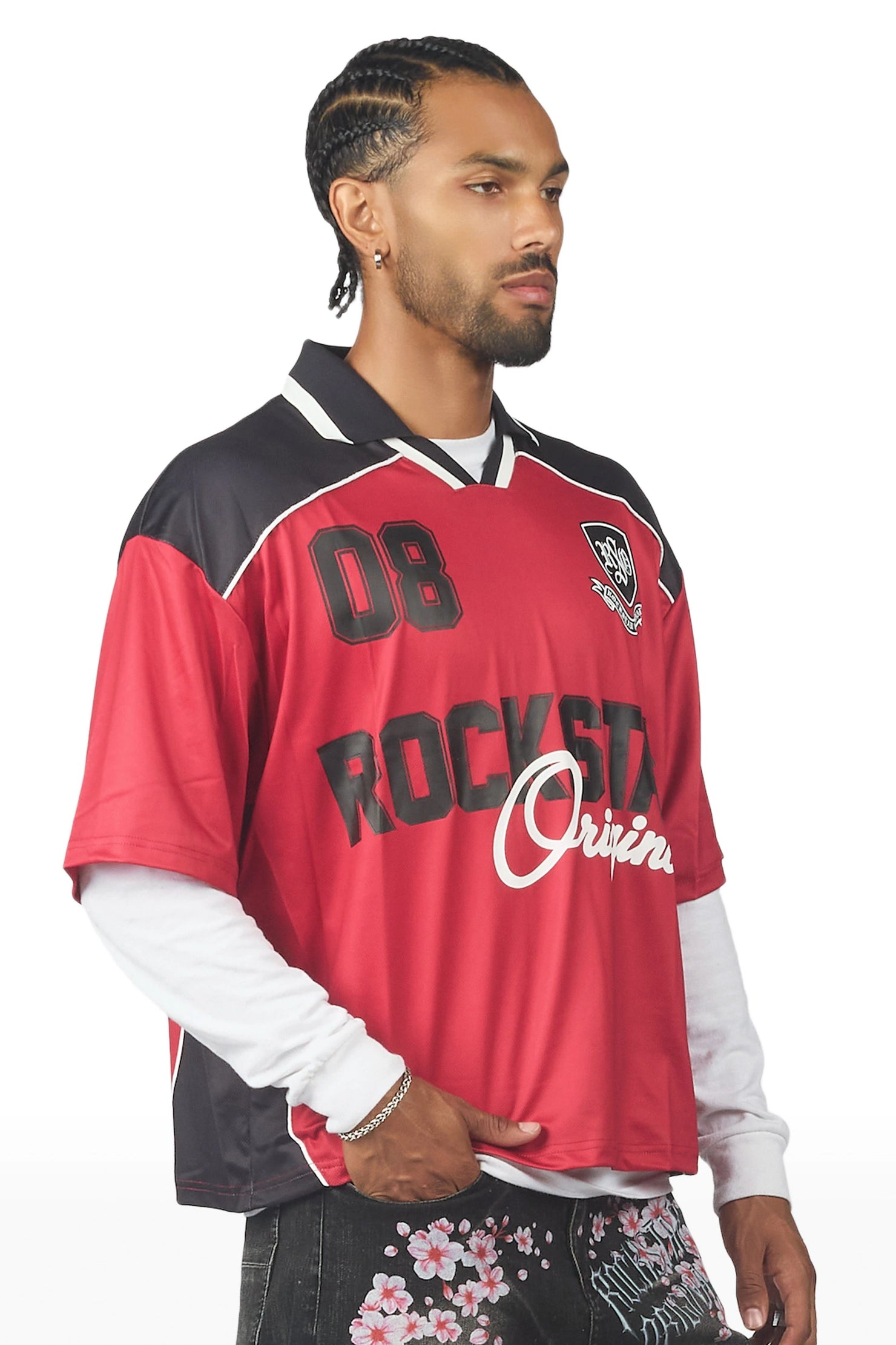 Roche Red World Soccer Inspired Graphic Jersey