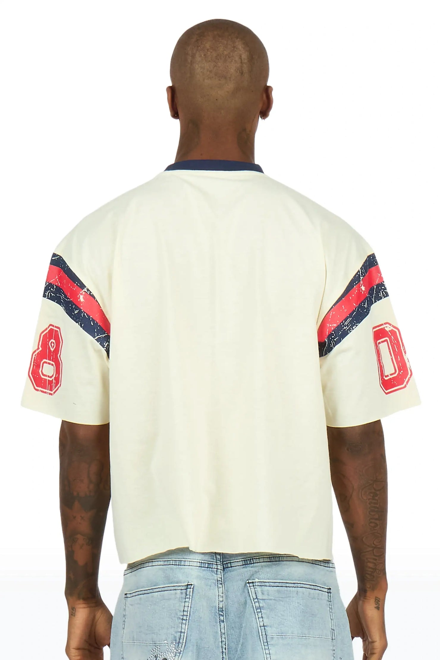 Vidam Beige Boxy Crop Tee