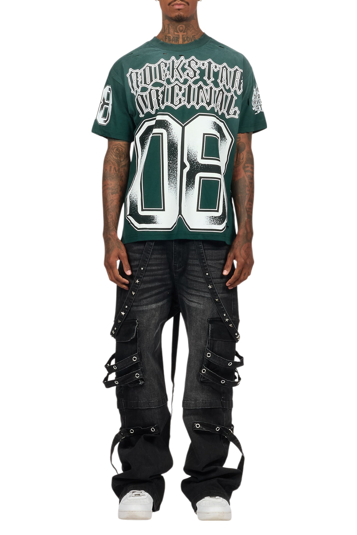 Nealon Black Baggy Cargo Fit Jean