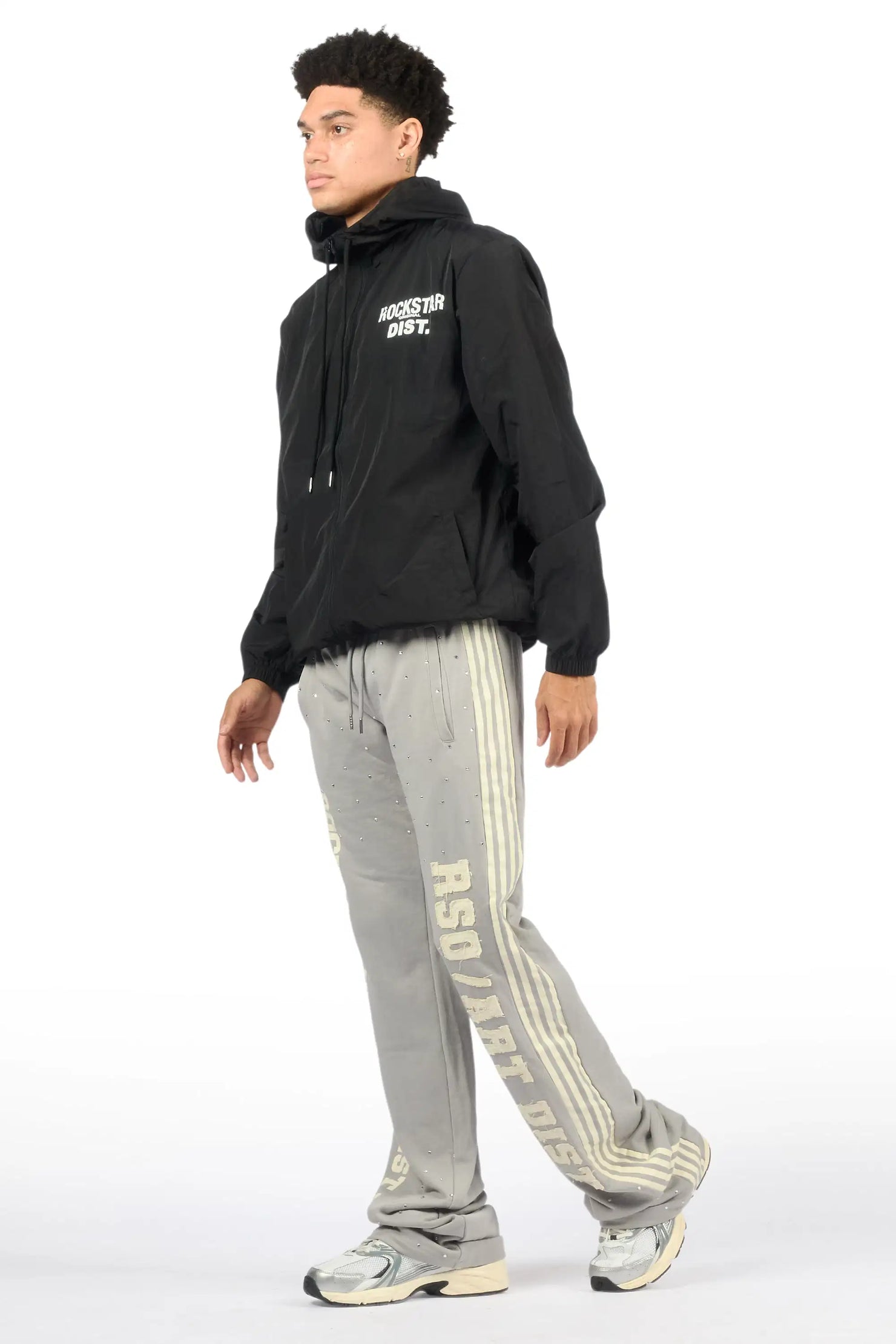 Yulian Grey Baggy Stacked Pant