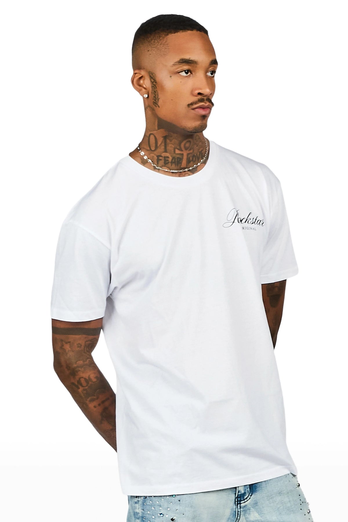 Domaric White Oversized Graphic T-Shirt