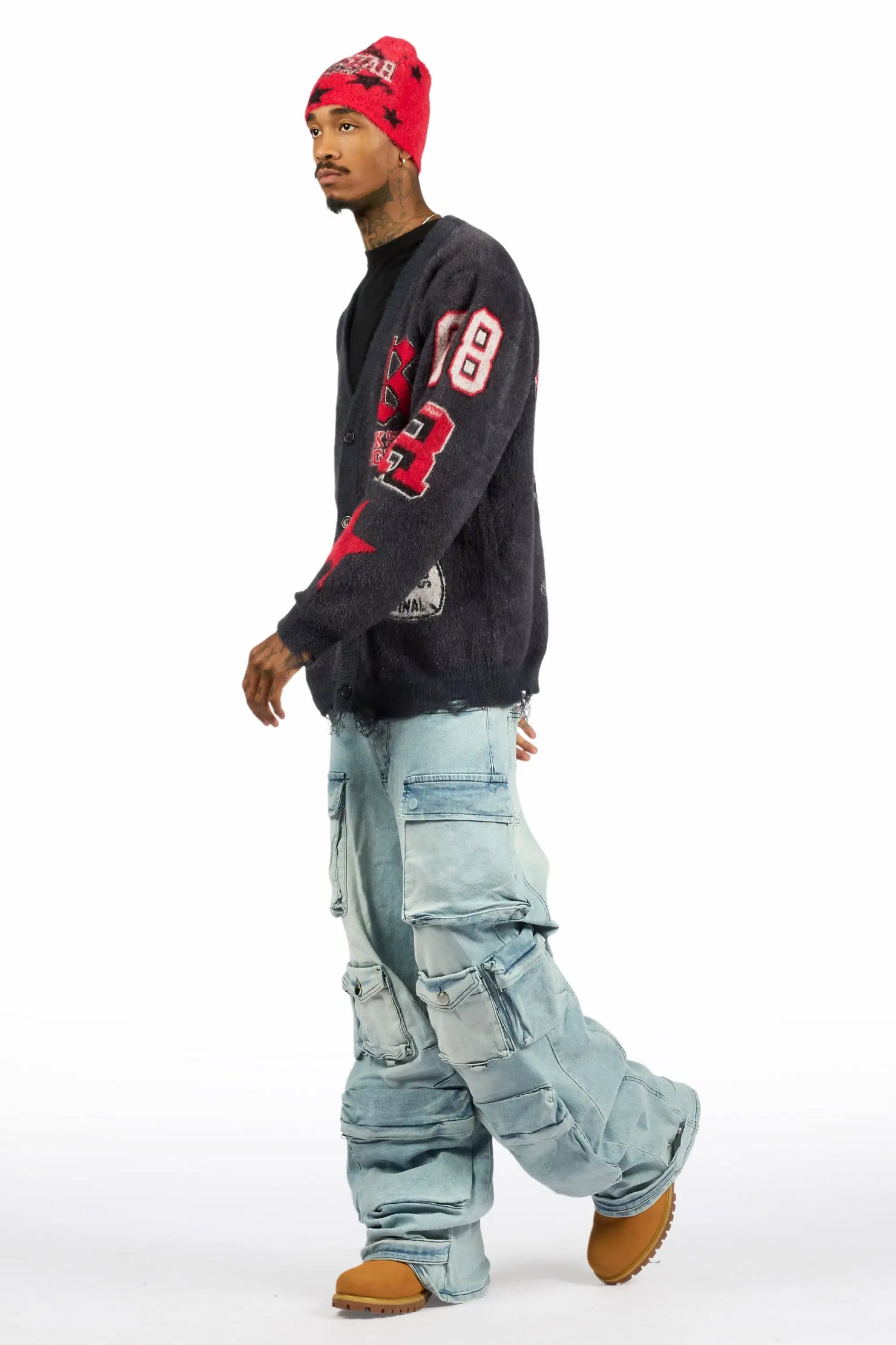 Mahesh Blue Baggy Cargo Jean