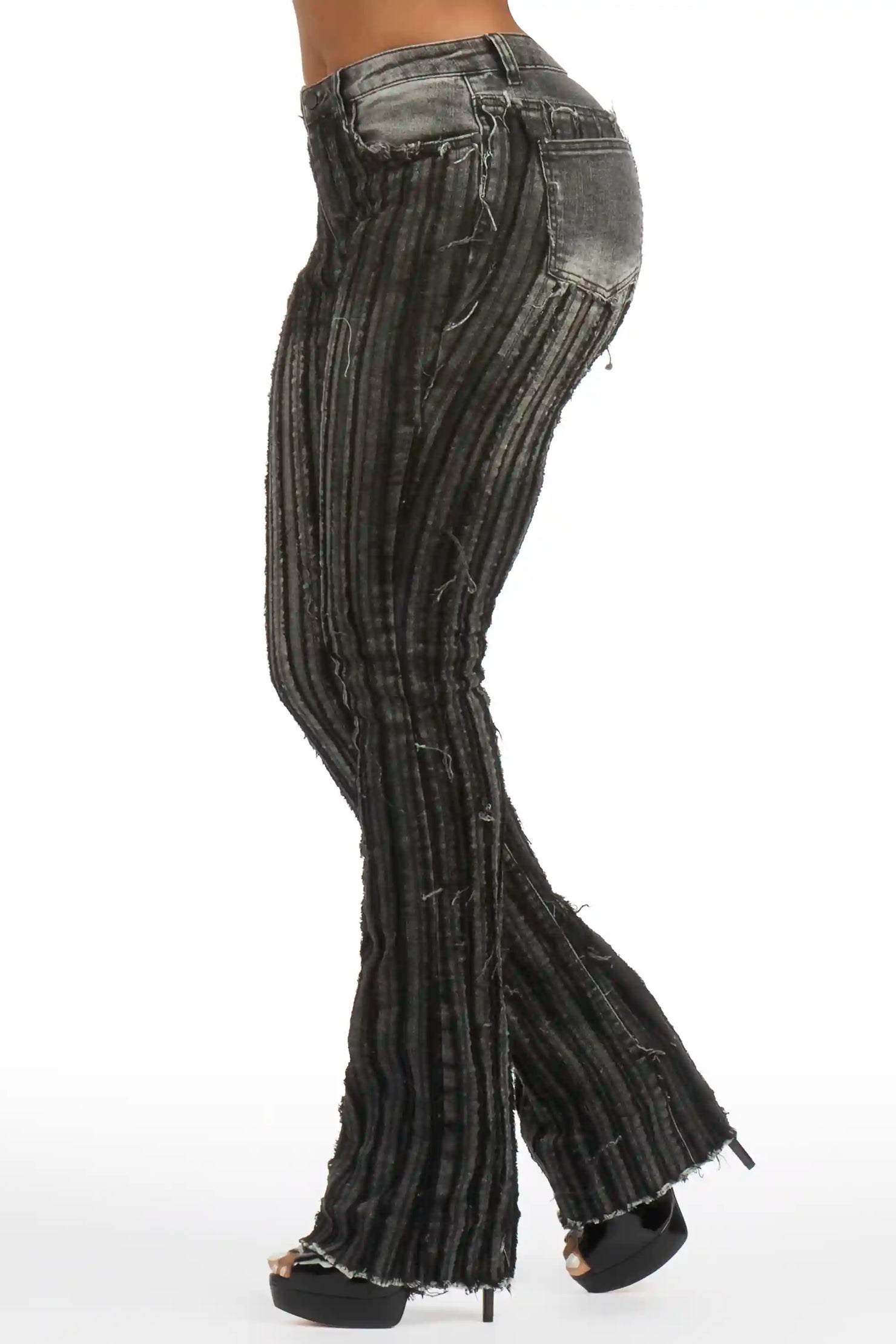 Natalia Grey Wash Stacked Flare Jean