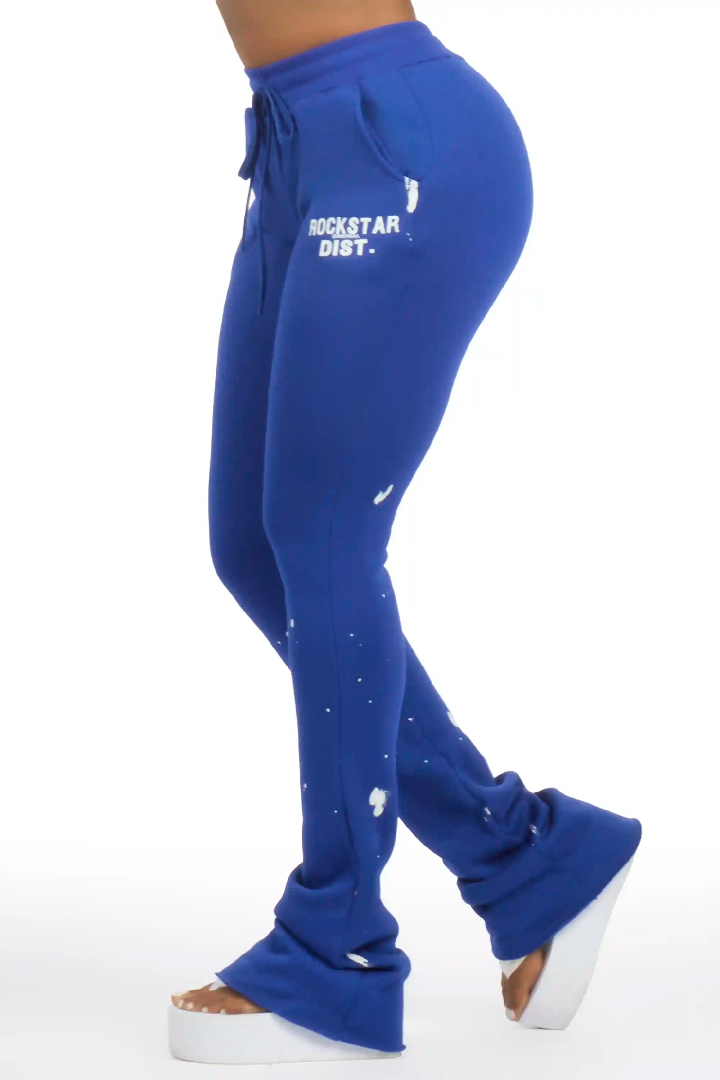 Nylia Royal Blue Super Stacked Track Pant