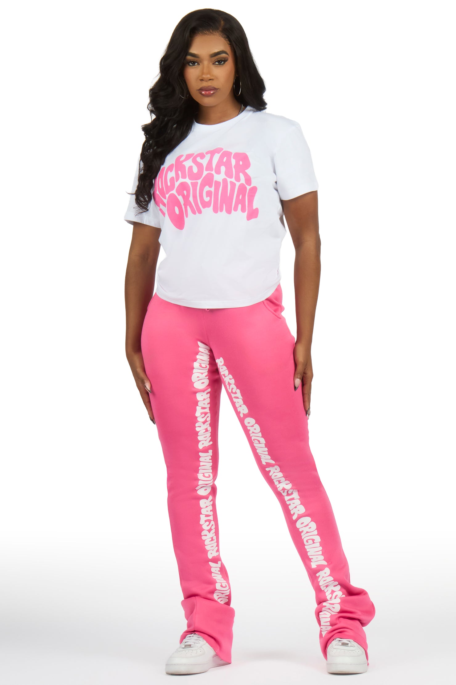 Monique White/Hot Pink T-Shirt Trackset