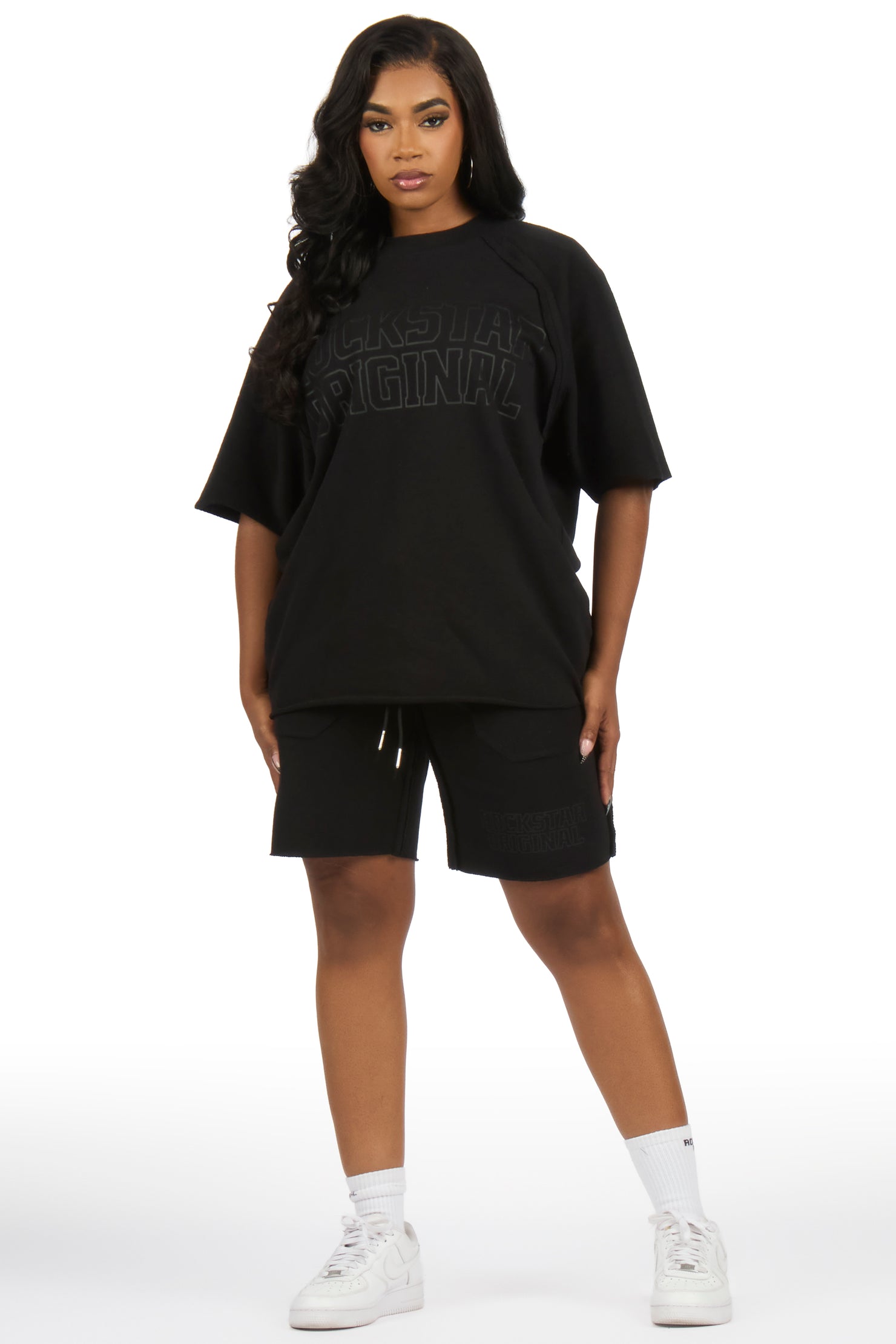 Vianney Black T-Shirt Short Set