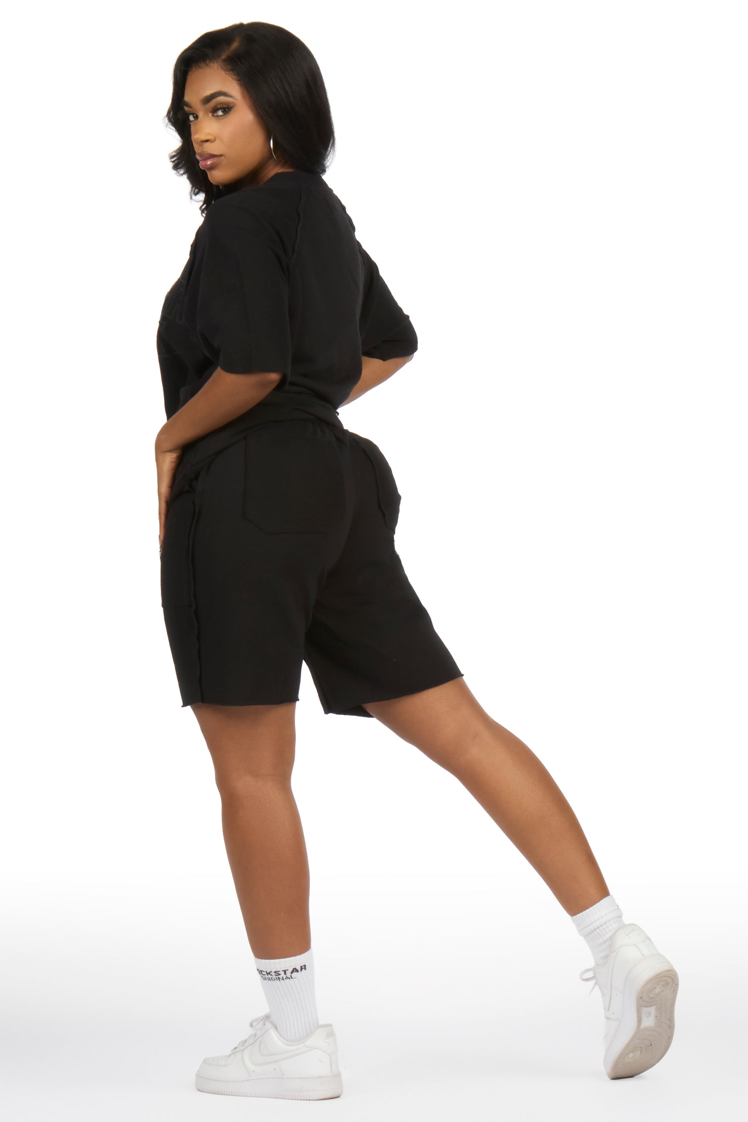 Vianney Black T-Shirt Short Set