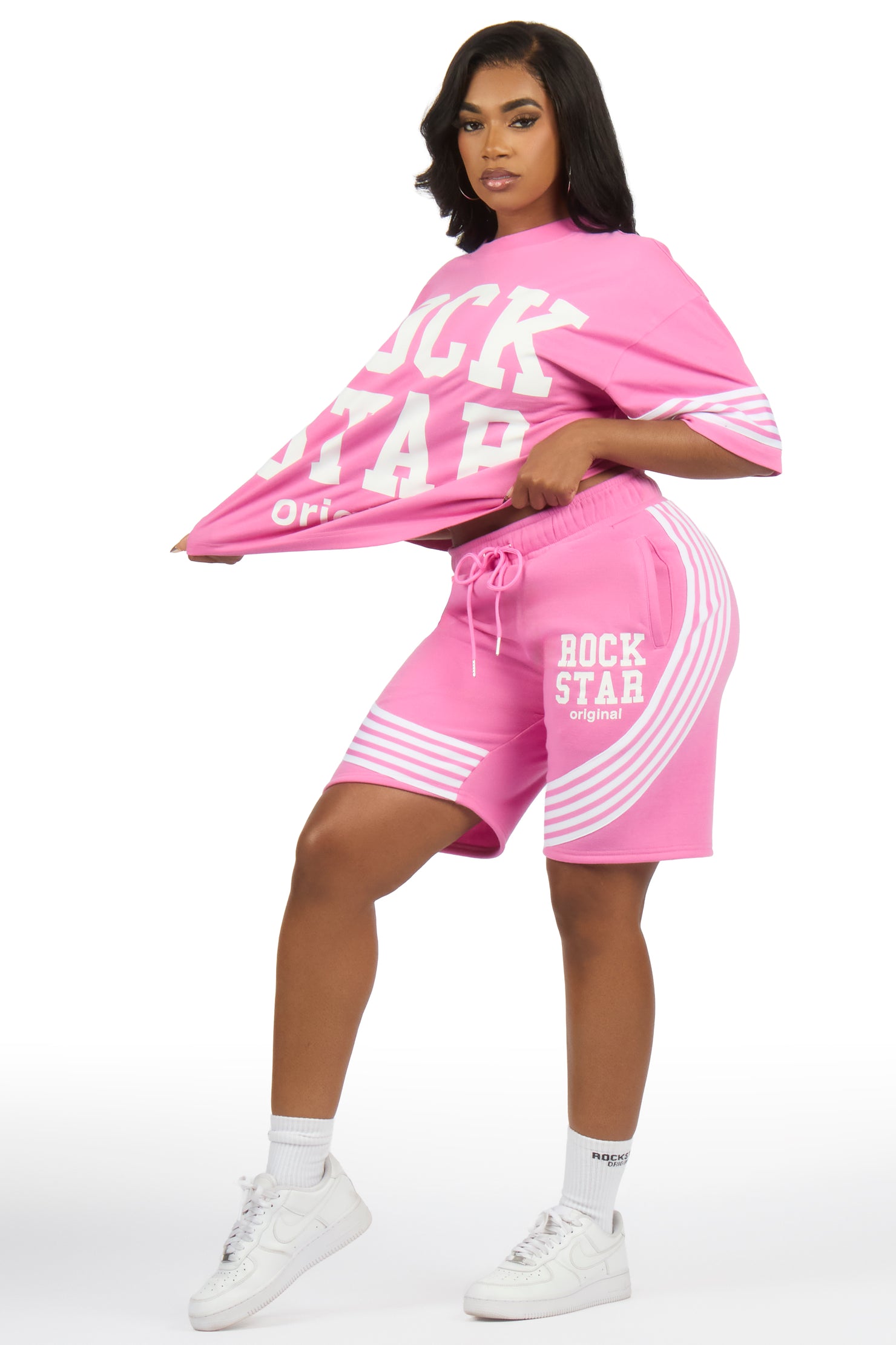 Aeriel Pink T-Shirt Short Set