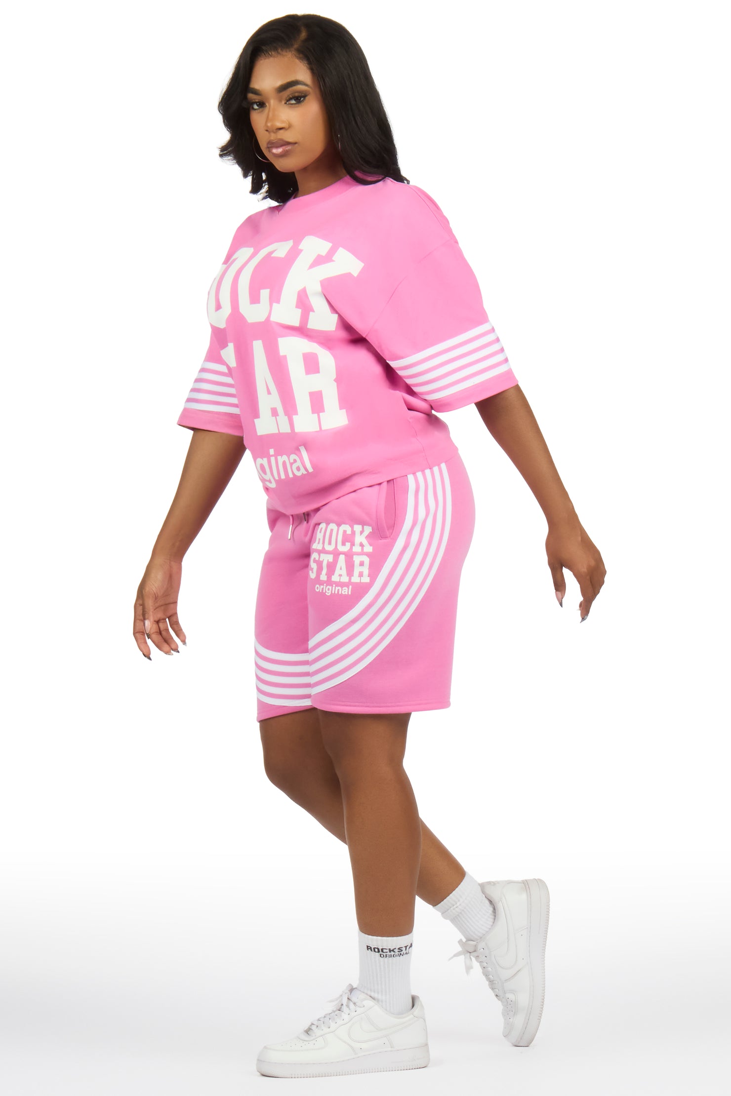 Aeriel Pink T-Shirt Short Set