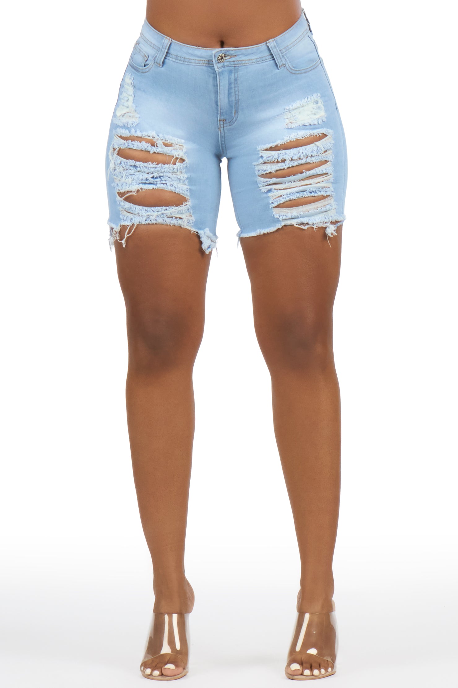 Lyrikk Light Wash Distressed Denim Short