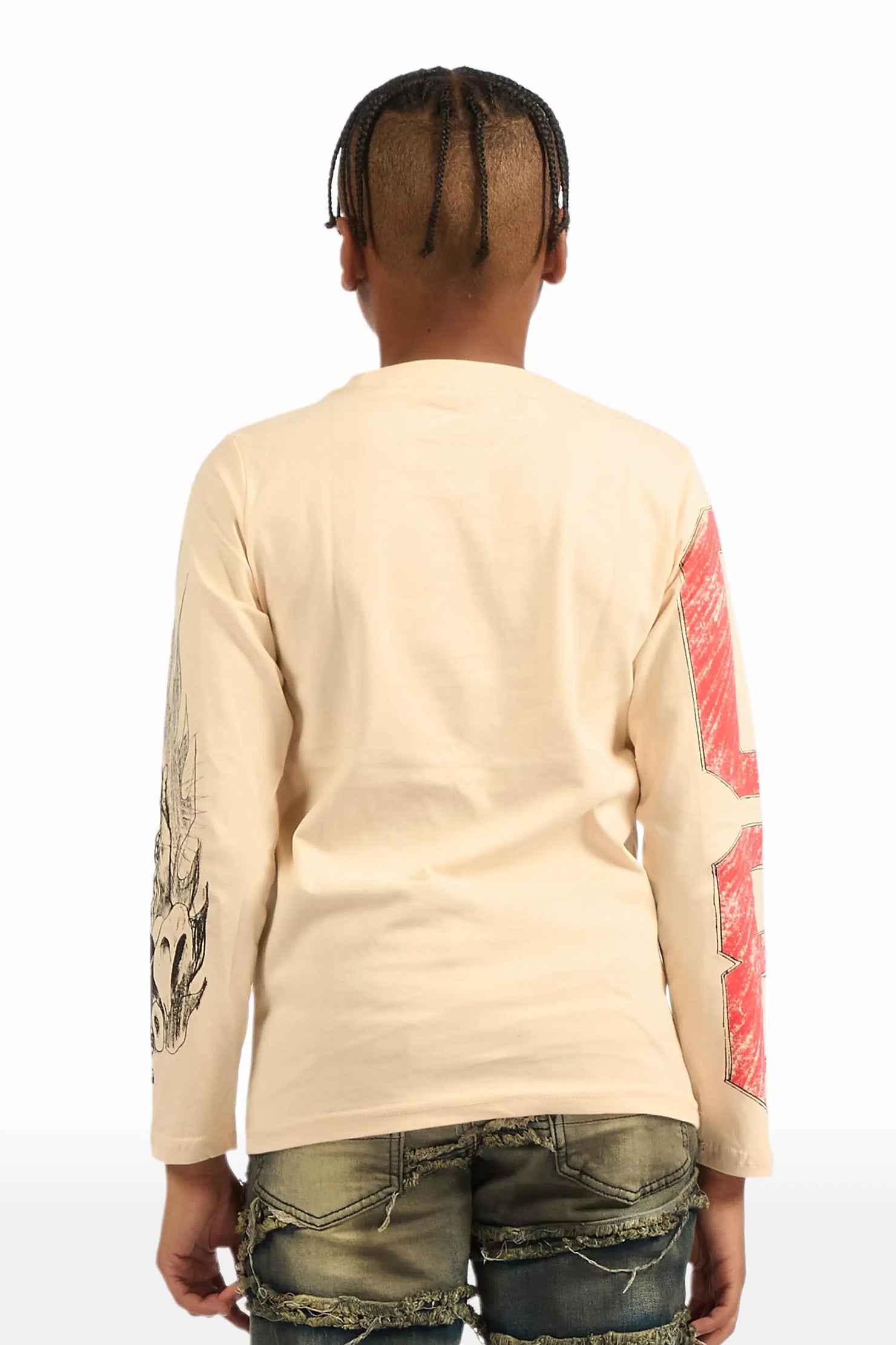 Boys Jesus Crayon Sand Long Sleeve Graphic T-Shirt