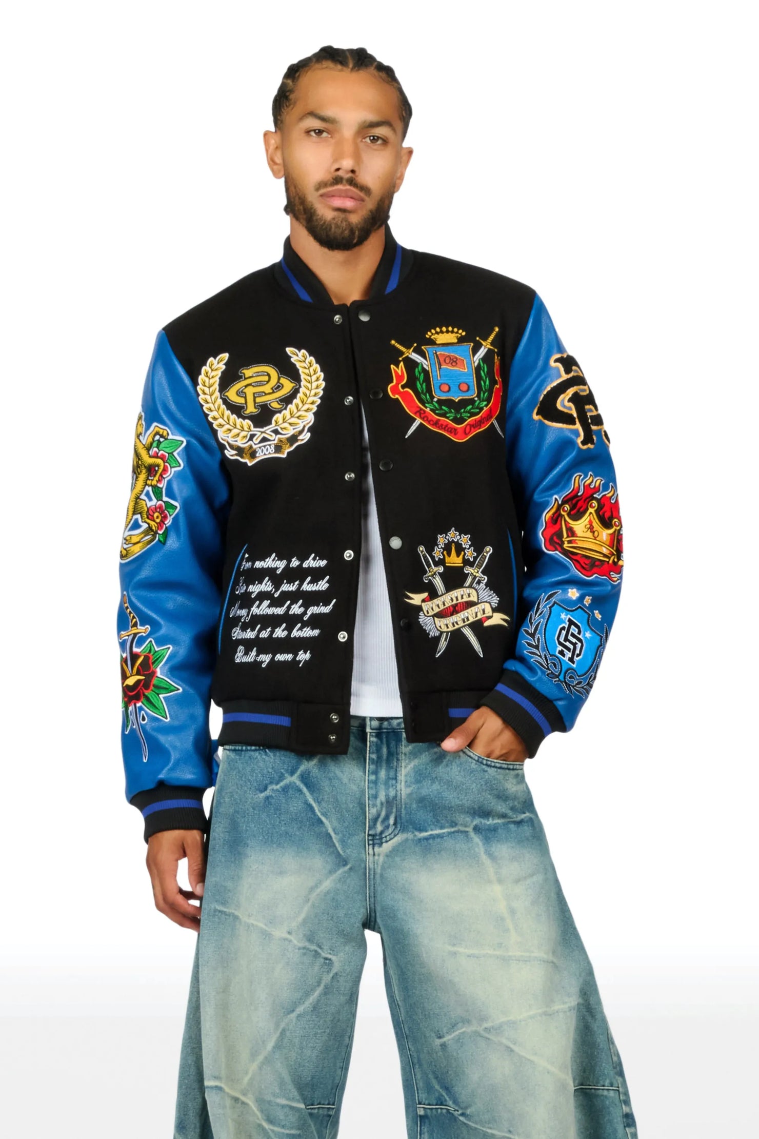 Dallas Black/Royal Varsity Jacket