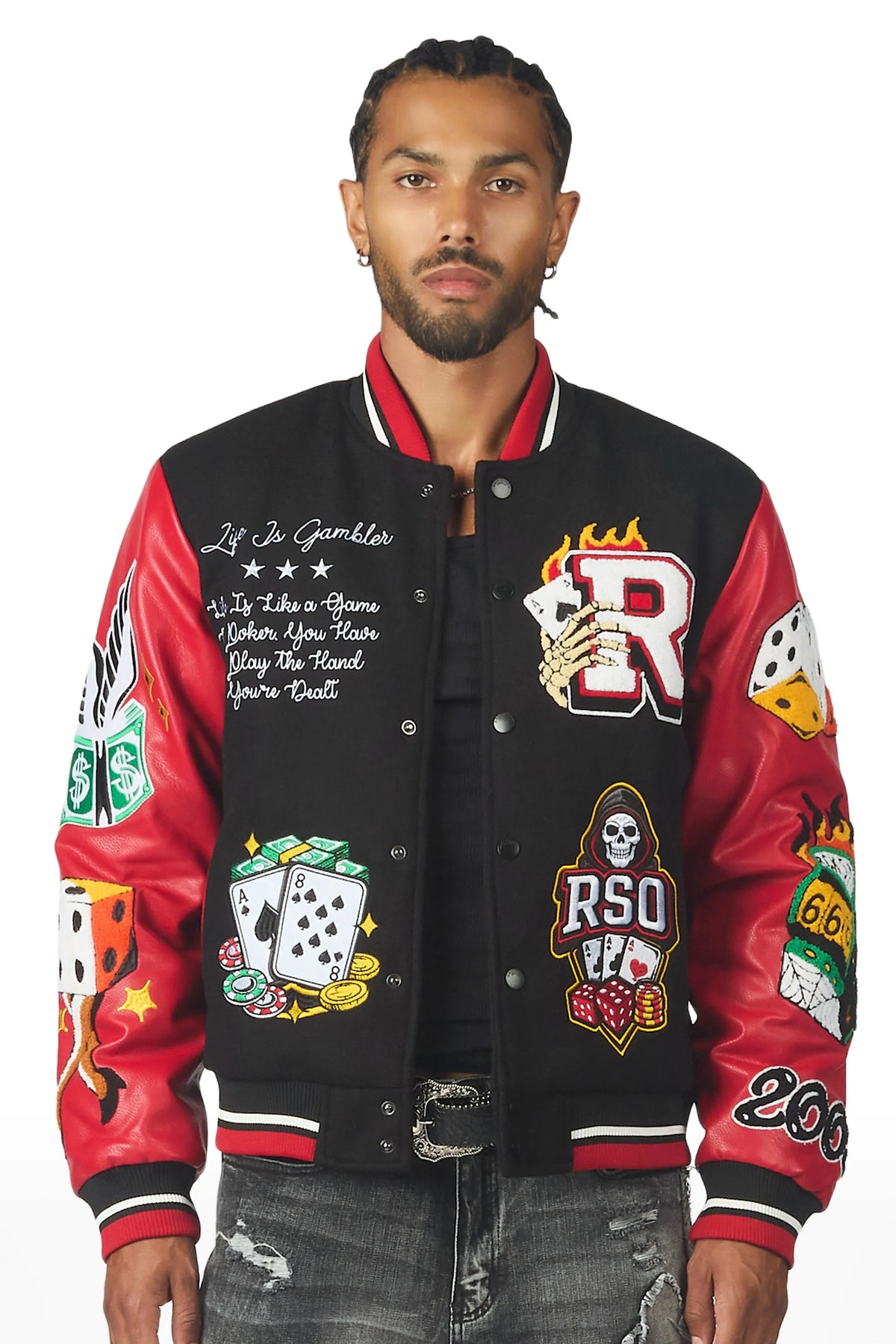 Henderson Black/Red Varsity Jacket