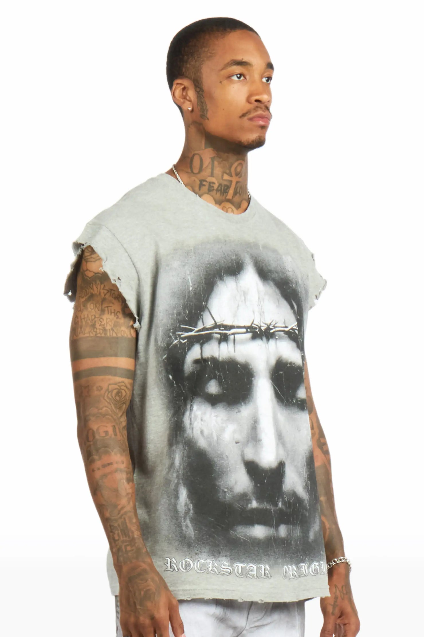 Ace Grey Cut off Tee