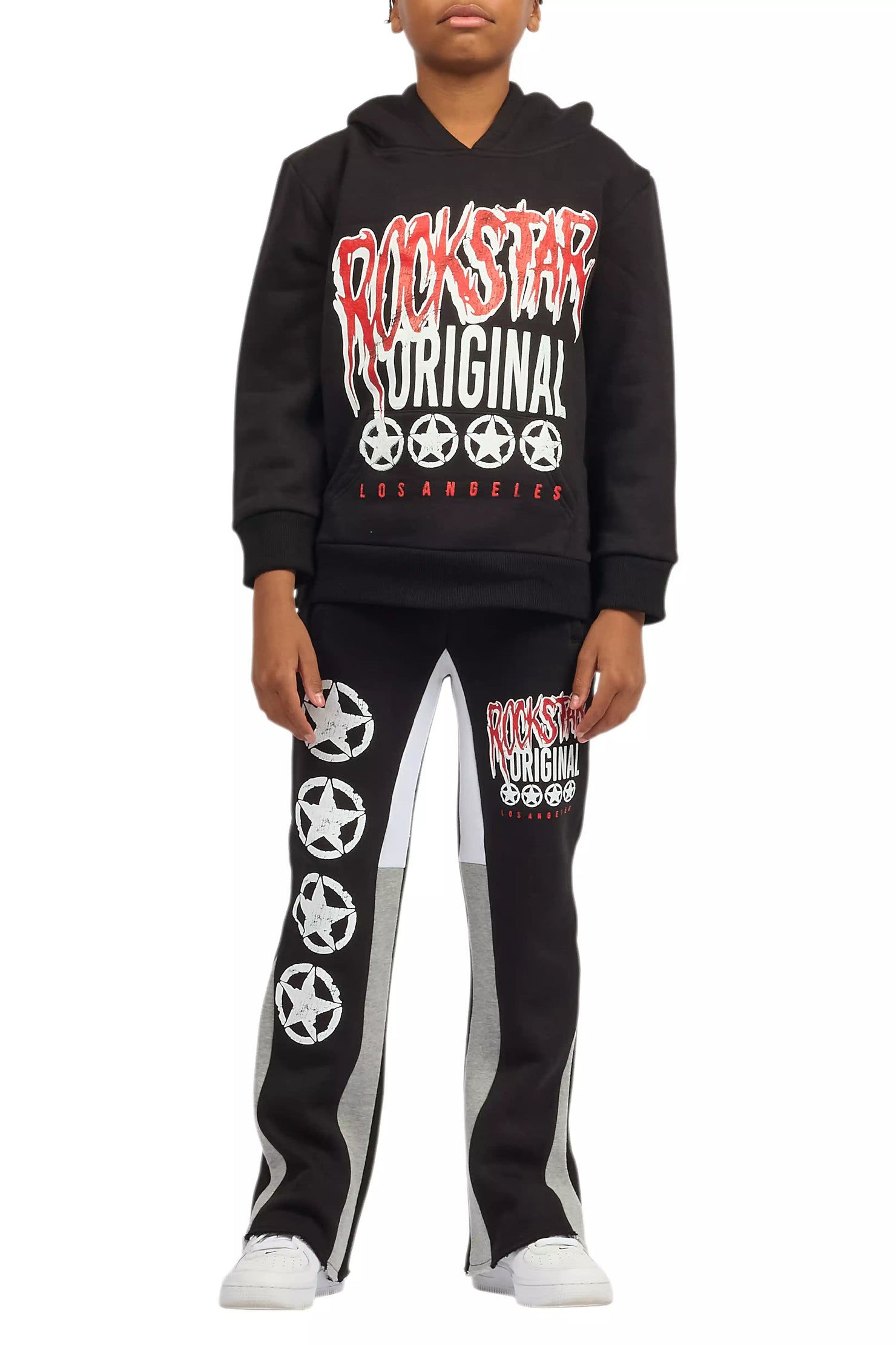 Boys Wizzurd Black/Grey Stacked Flare Track Set