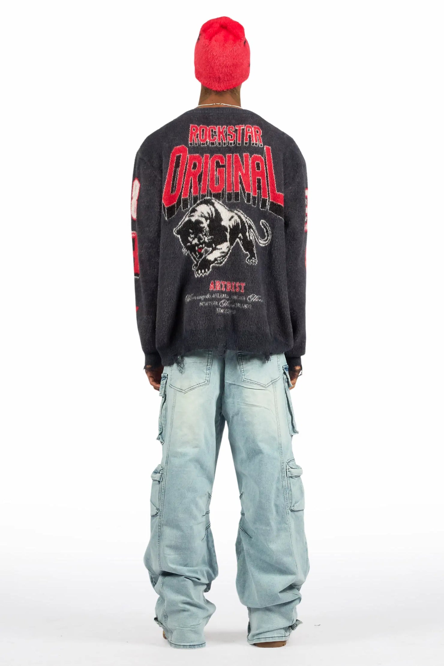 Mahesh Blue Baggy Cargo Jean