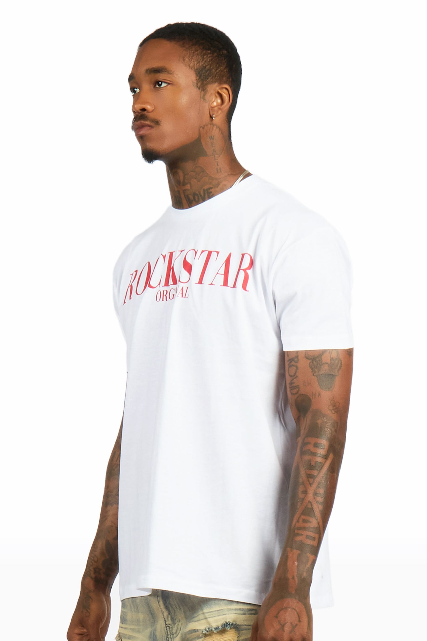 Octavio 2.0 White/Red Oversized Graphic T-Shirt