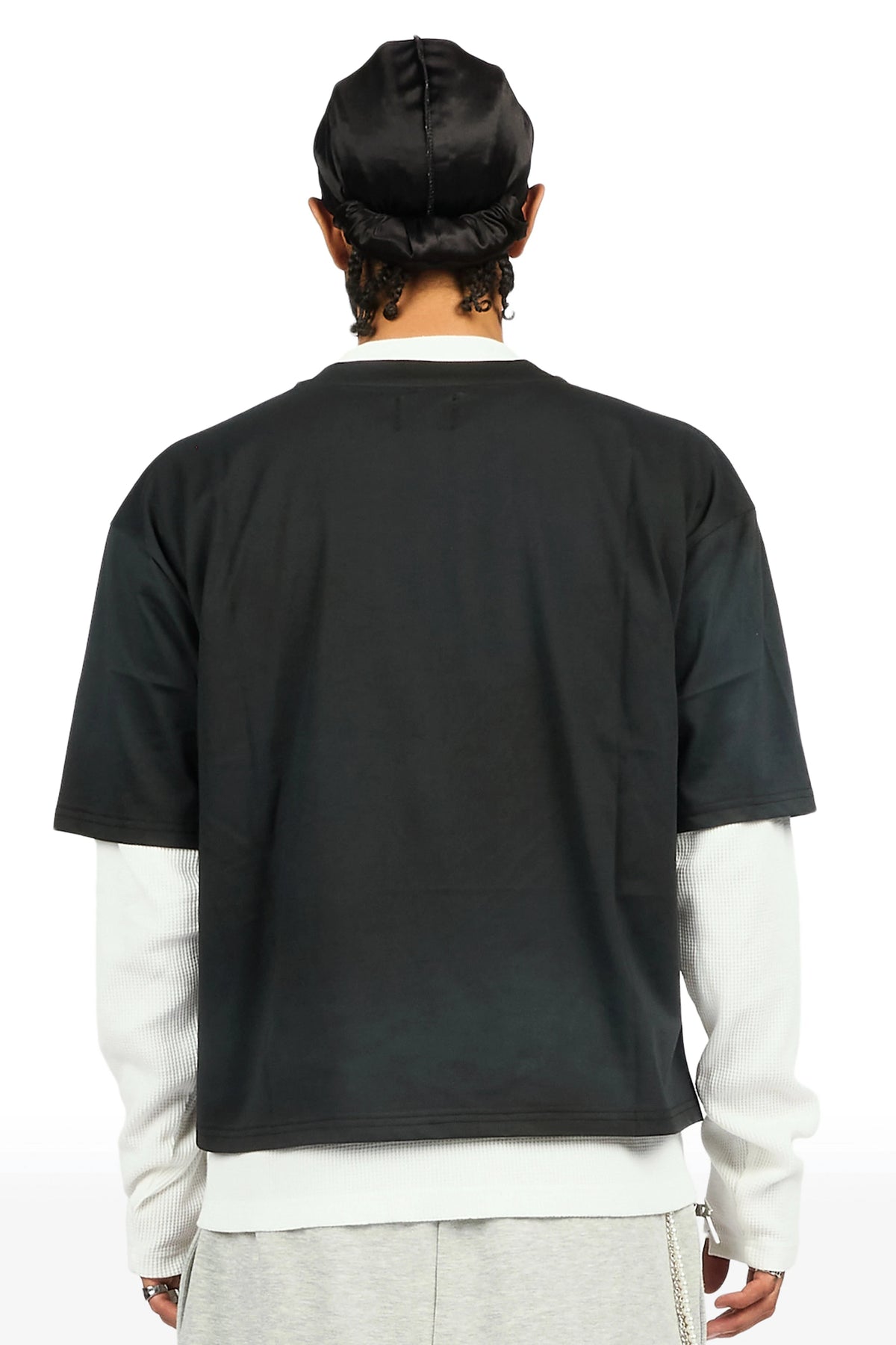 Dasar Black 3/4 Boxy Crop Tee