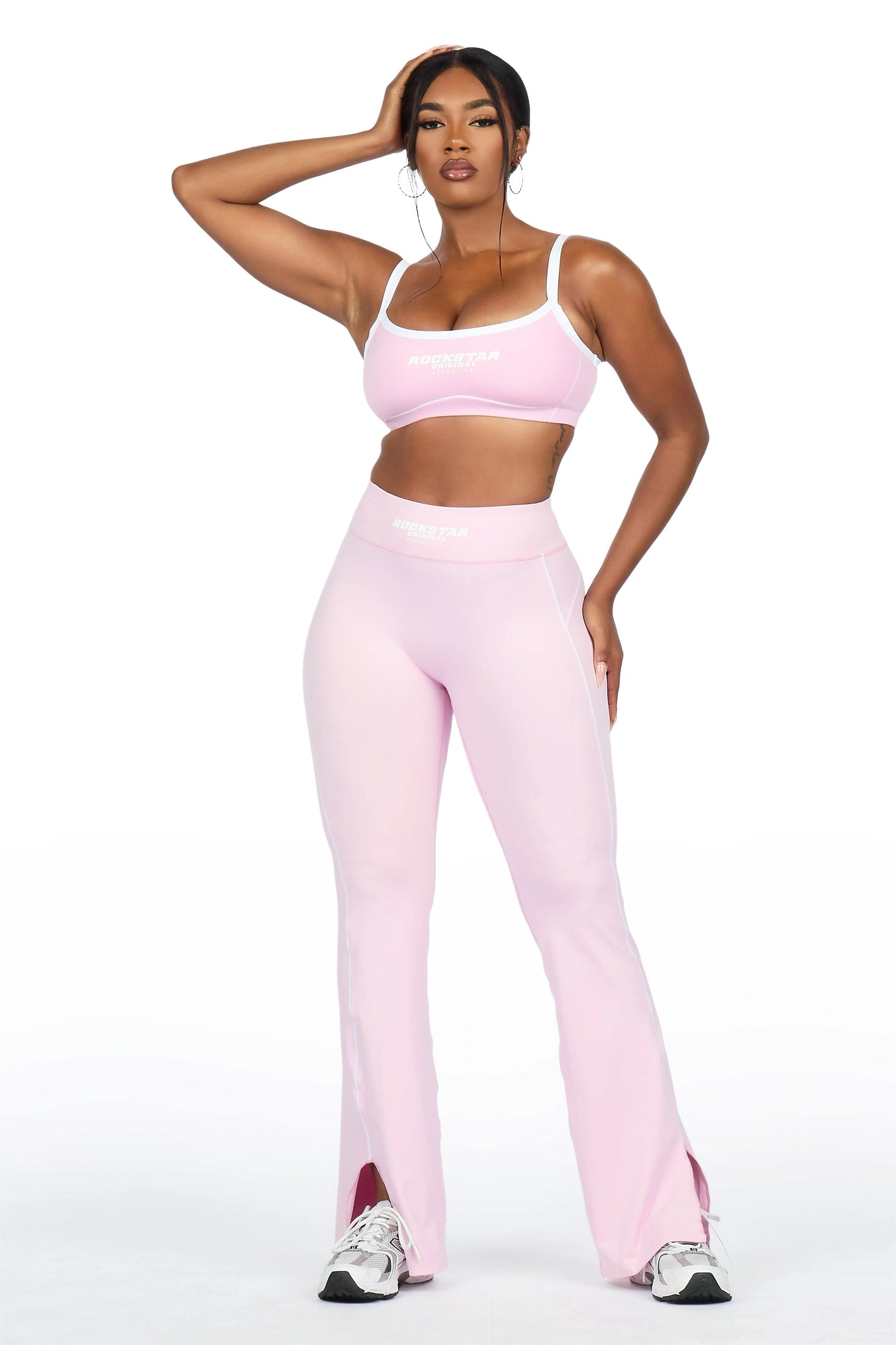 Keilana Pink Active Flare Pant Set