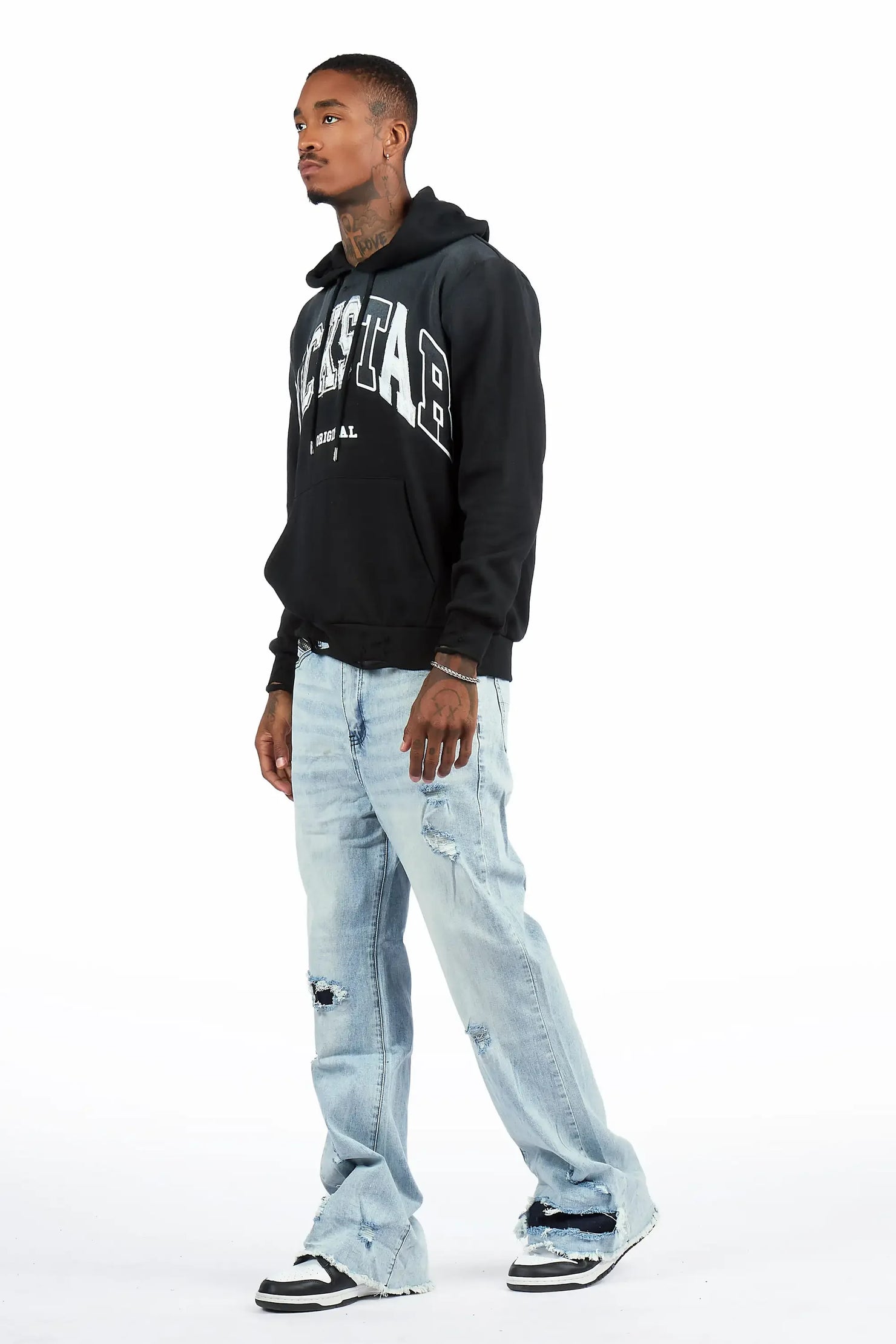 Brisbo Light Blue Relaxed Stacked Flare Jean