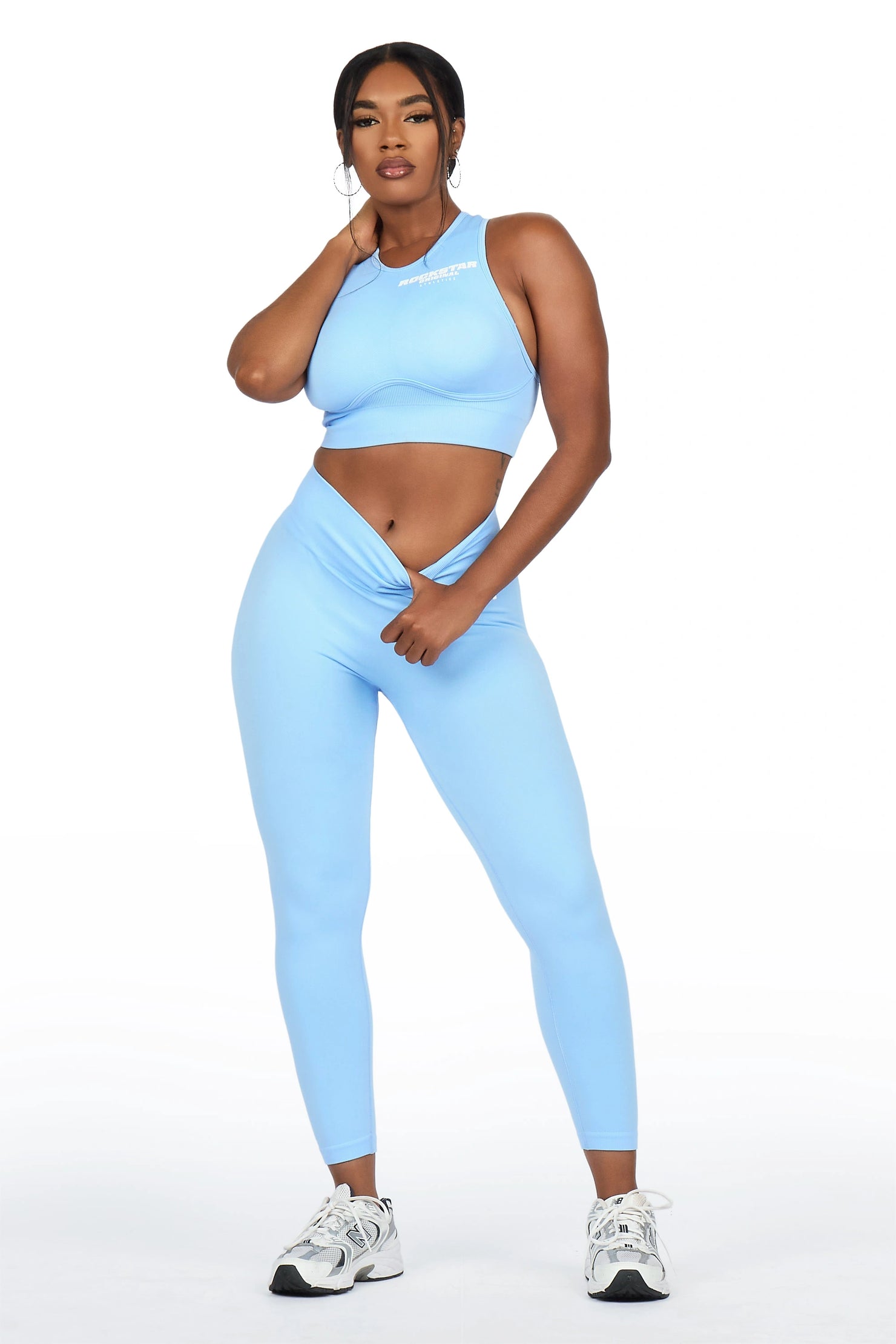 Brevyn Blue Tank Active Legging Set