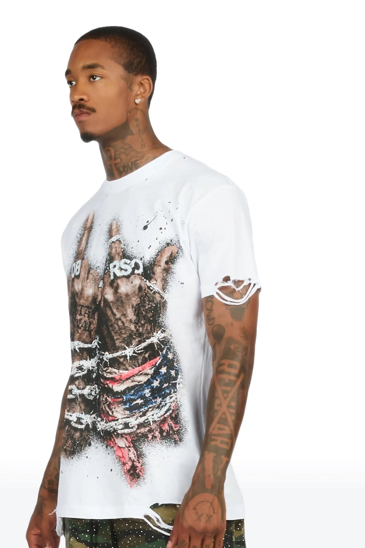 Melo White Oversized Graphic T-Shirt